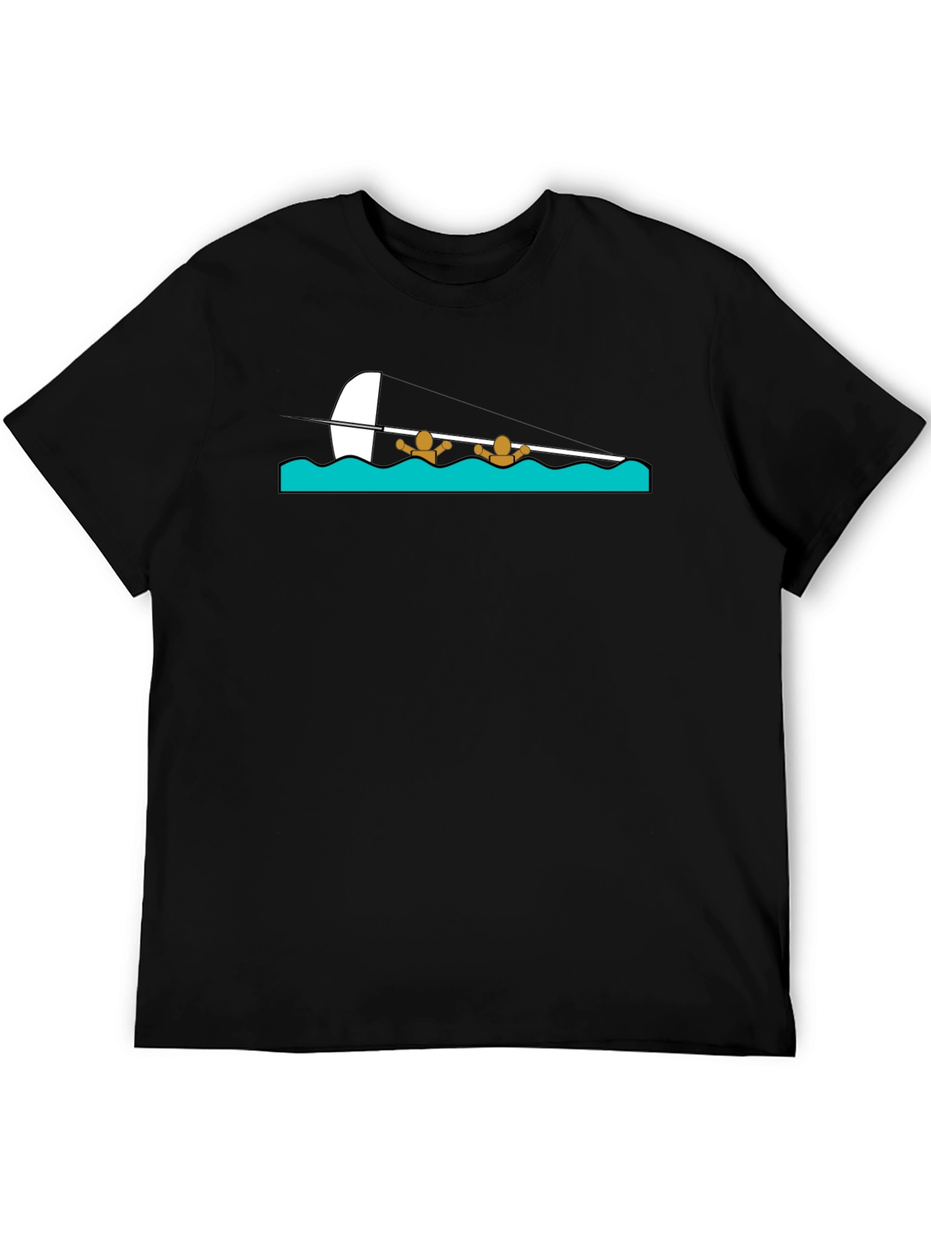 Black Black T-Shirt with Rowing Graphic view 5