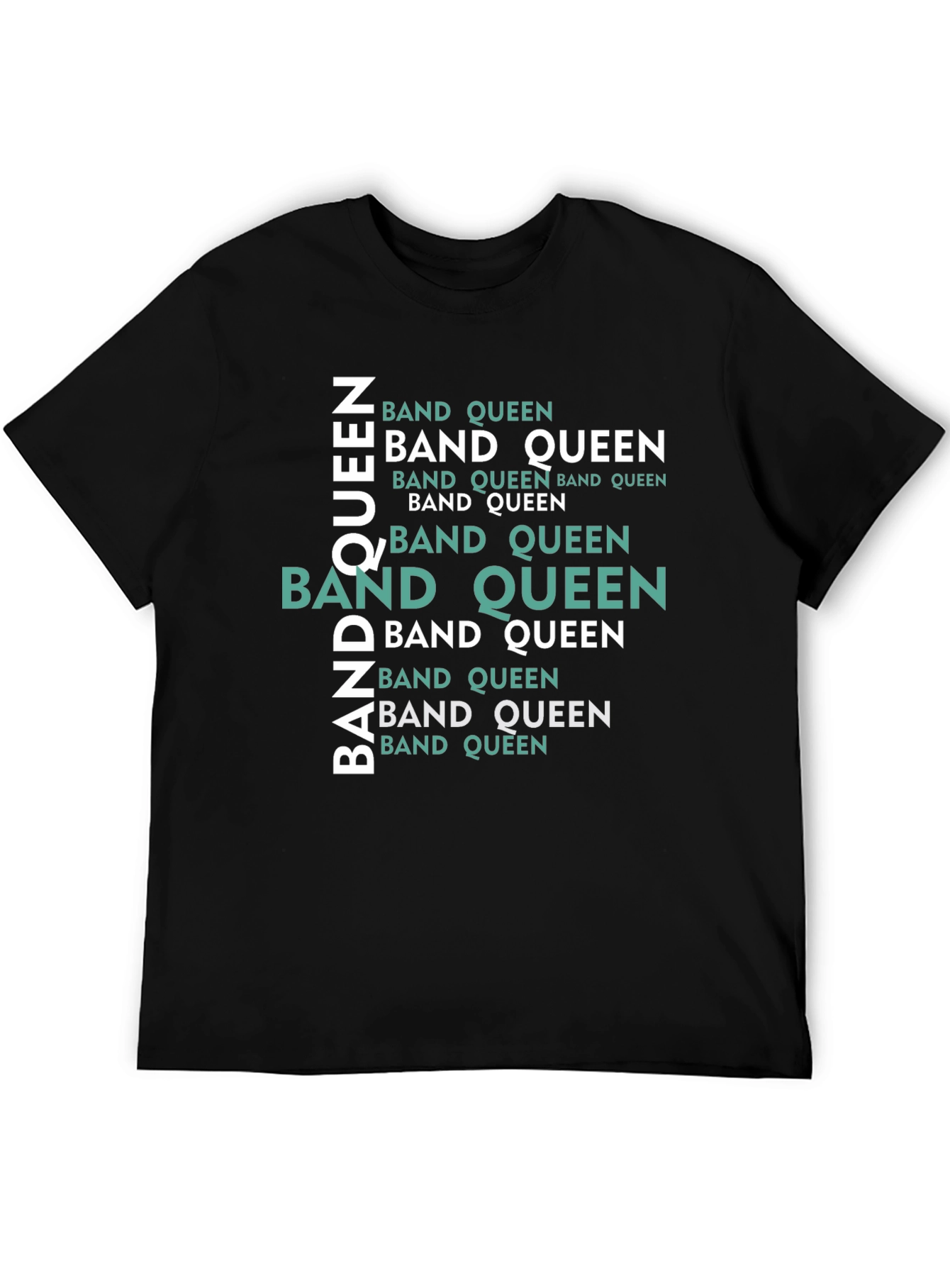 Black Band Queen Graphic Tee - Black Cotton Comfort view 5