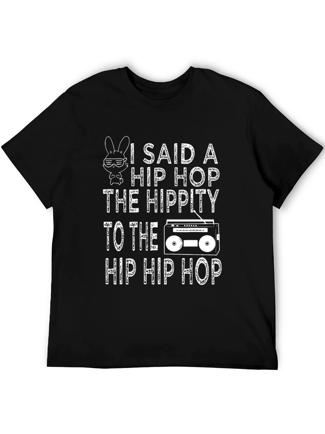 Black Hip Hop Hippity T-Shirt Funny Easter Bunny Design view 5