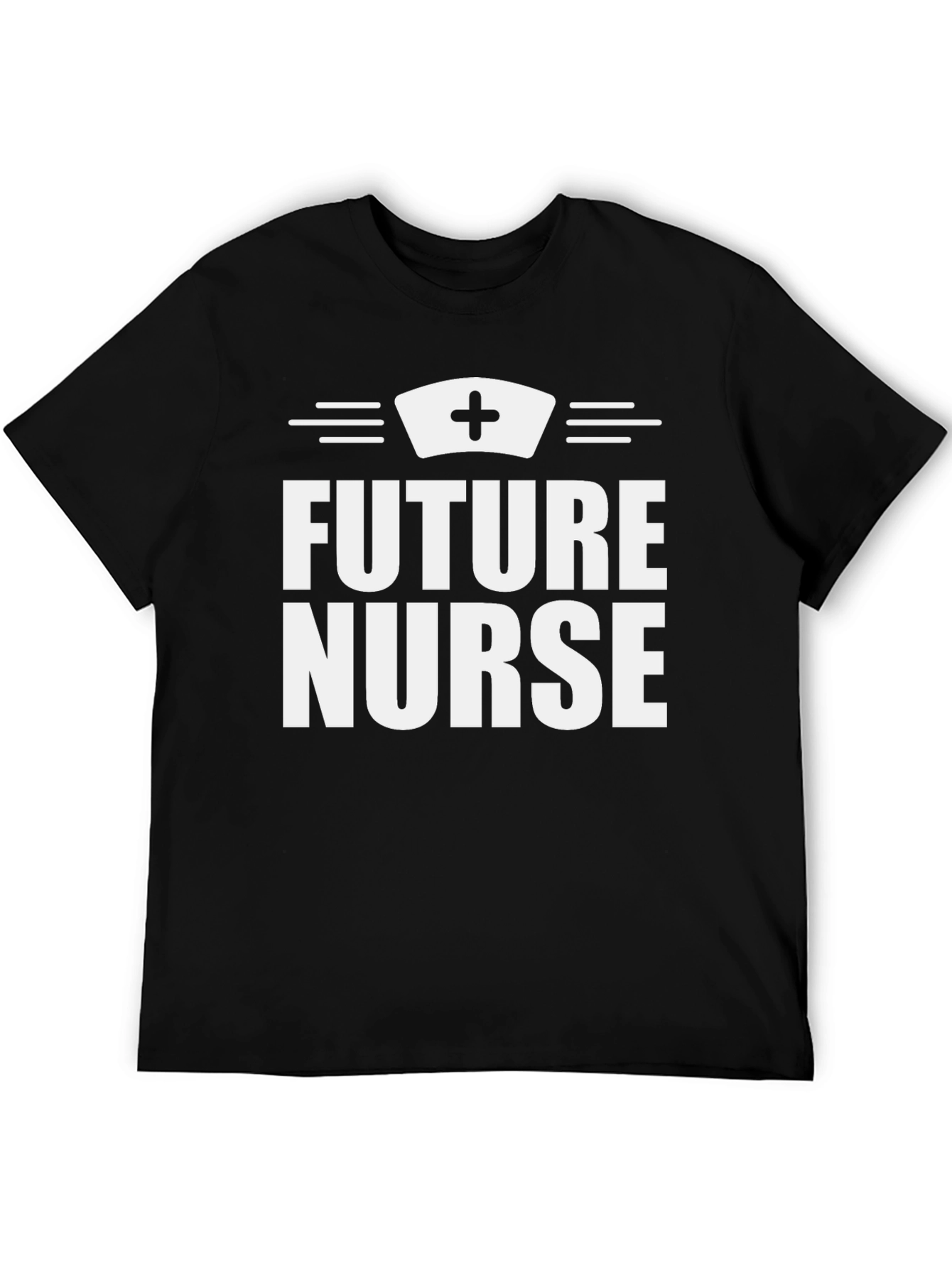 Black Future Nurse T-Shirt - Black Crew Neck view 5
