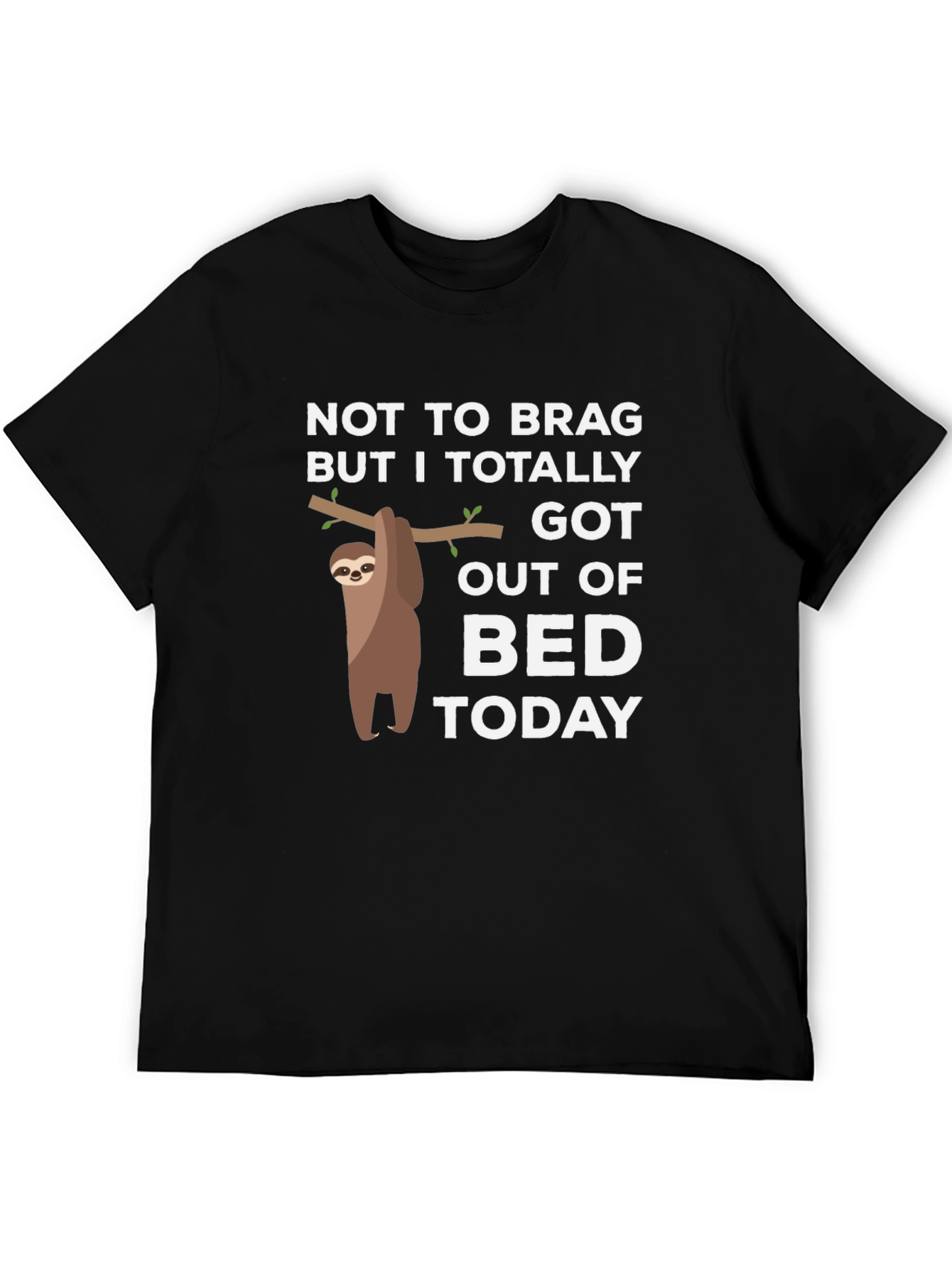 Black Sloth Got Out of Bed T-Shirt - Funny Lazy Tee view 5