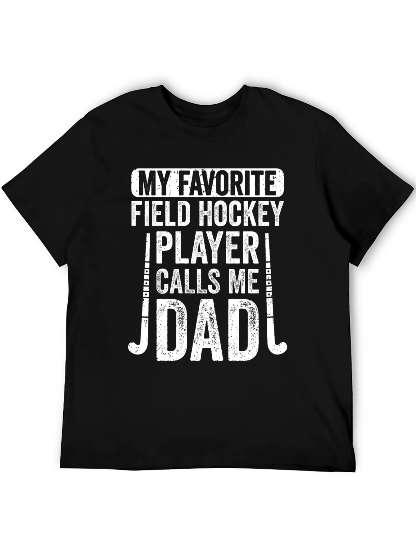 Black Field Hockey Dad T-Shirt view 5