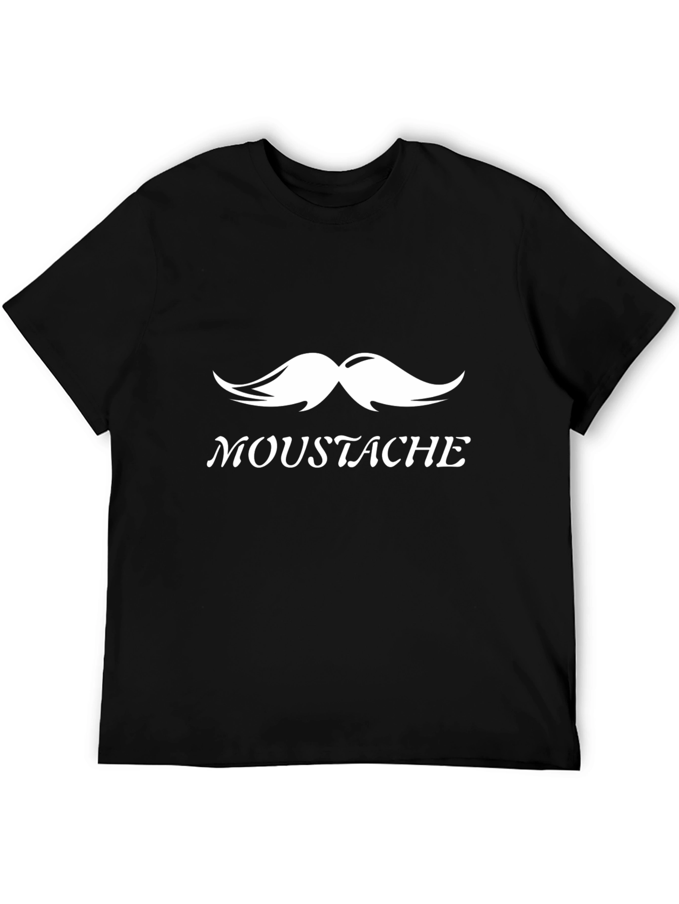 Black Moustache Graphic Print Black T-Shirt view 5
