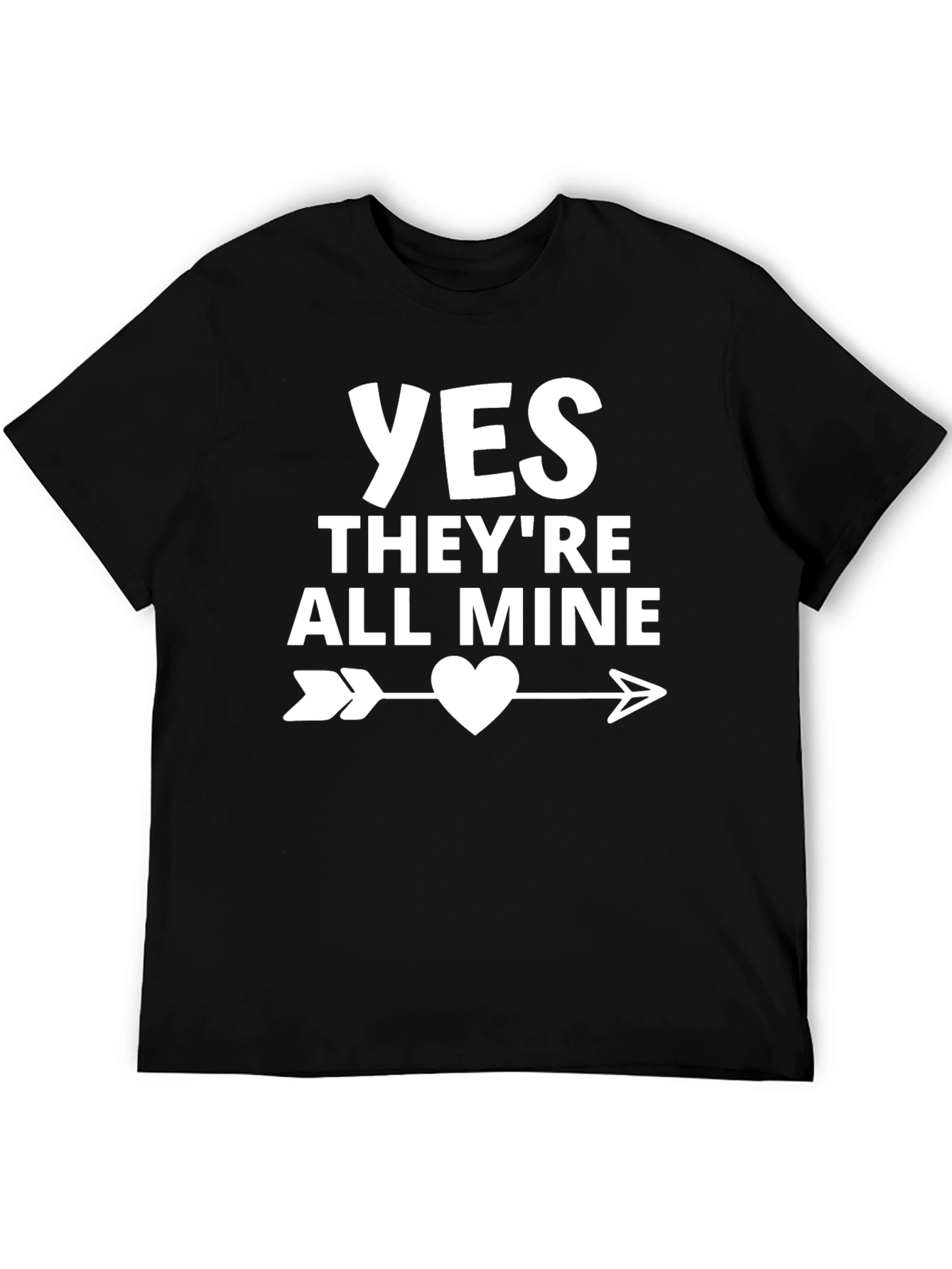 Black Funny "Yes They're All Mine" Graphic T-Shirt view 5