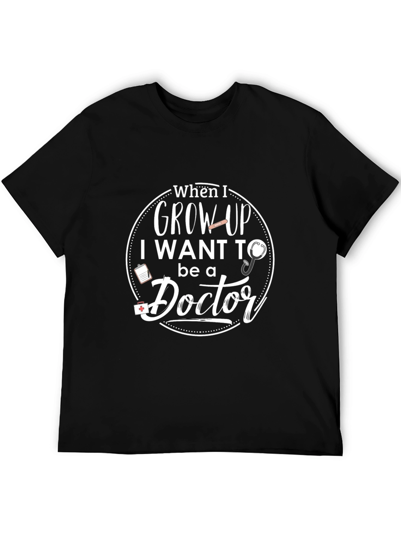 Black Future Doctor T-Shirt - When I Grow Up view 5