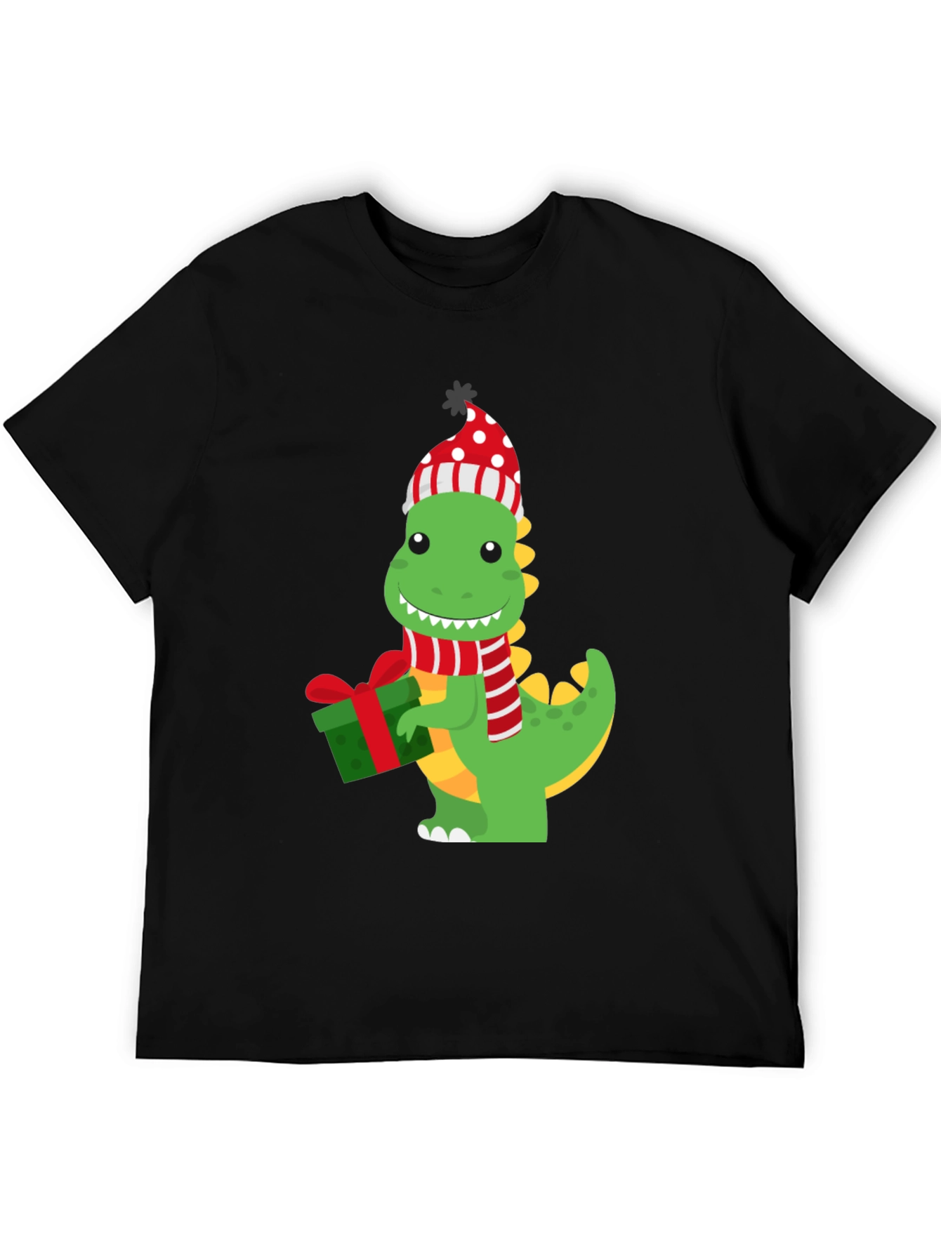 Black Festive Dino Graphic Tee view 5