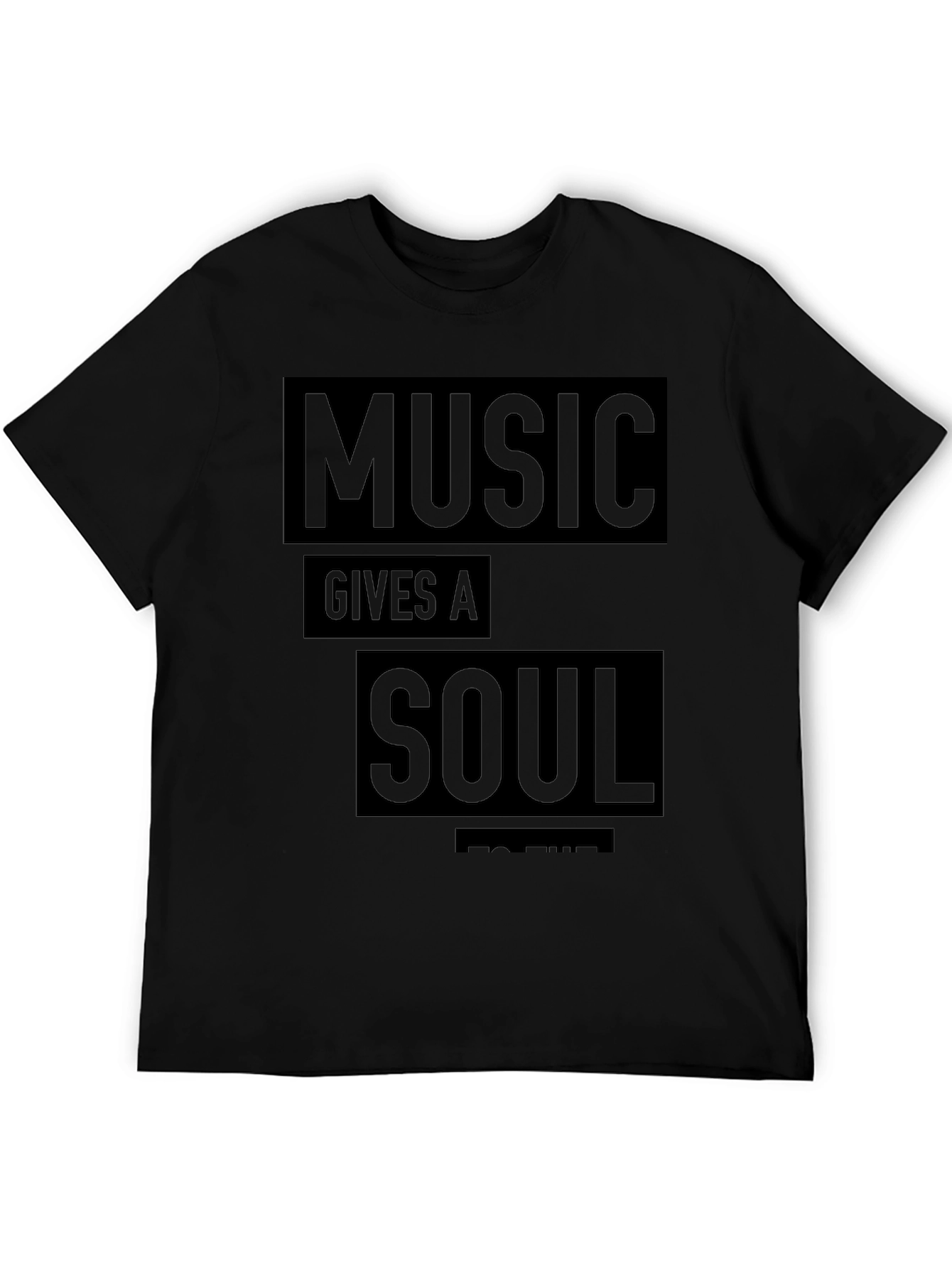 Black Music Gives A Soul T-Shirt - Black Graphic Tee view 5
