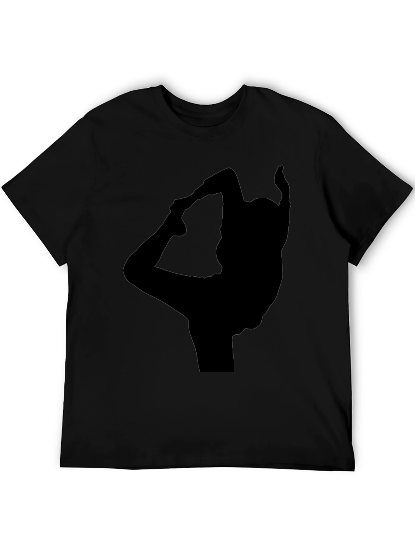 Black Yoga Silhouette Black T-Shirt view 5