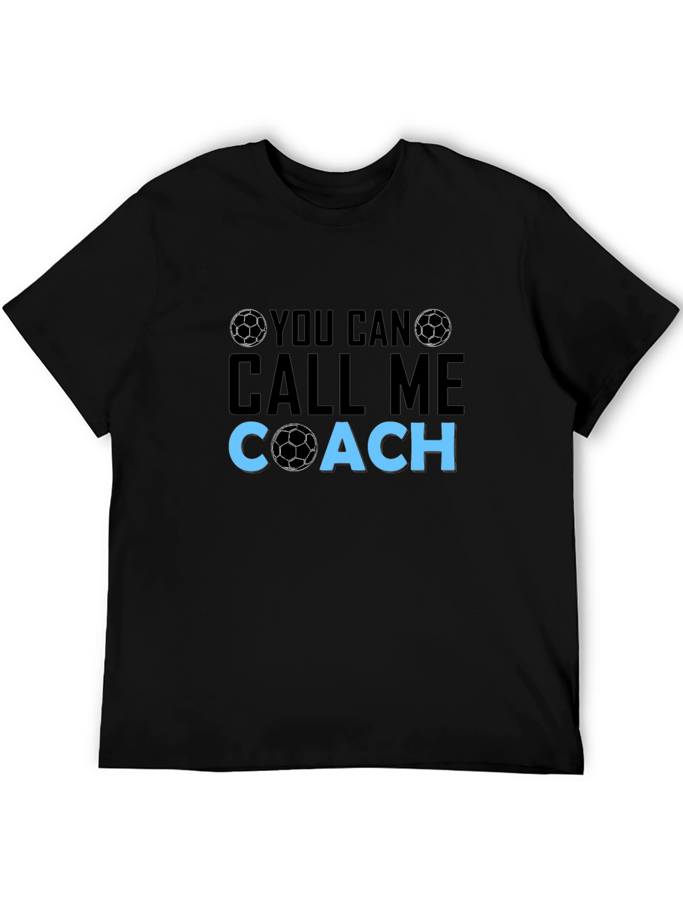 Black Soccer Coach Graphic T-Shirt view 5