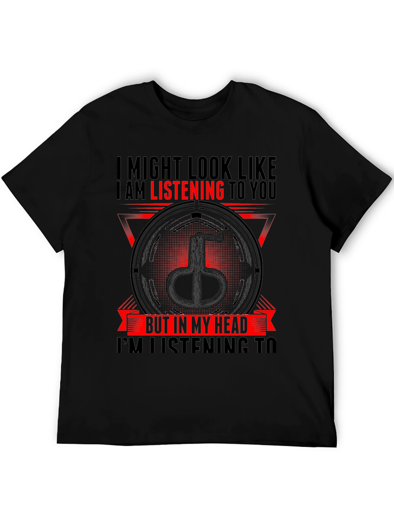 Black I'm Listening To Jaw Harp T-Shirt - Novelty Musical Gift view 5