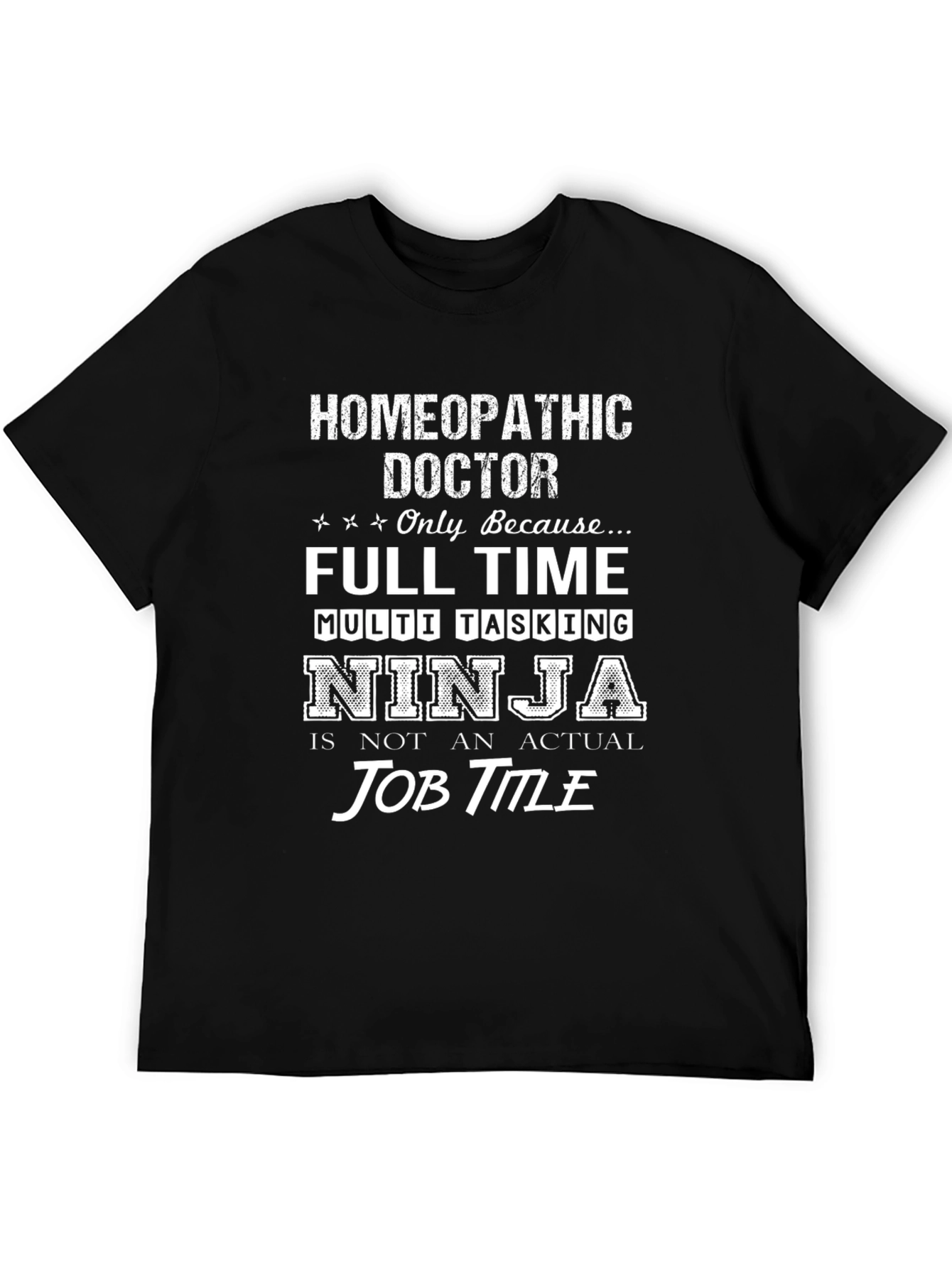 Black Homeopathic Doctor Ninja T-Shirt view 5
