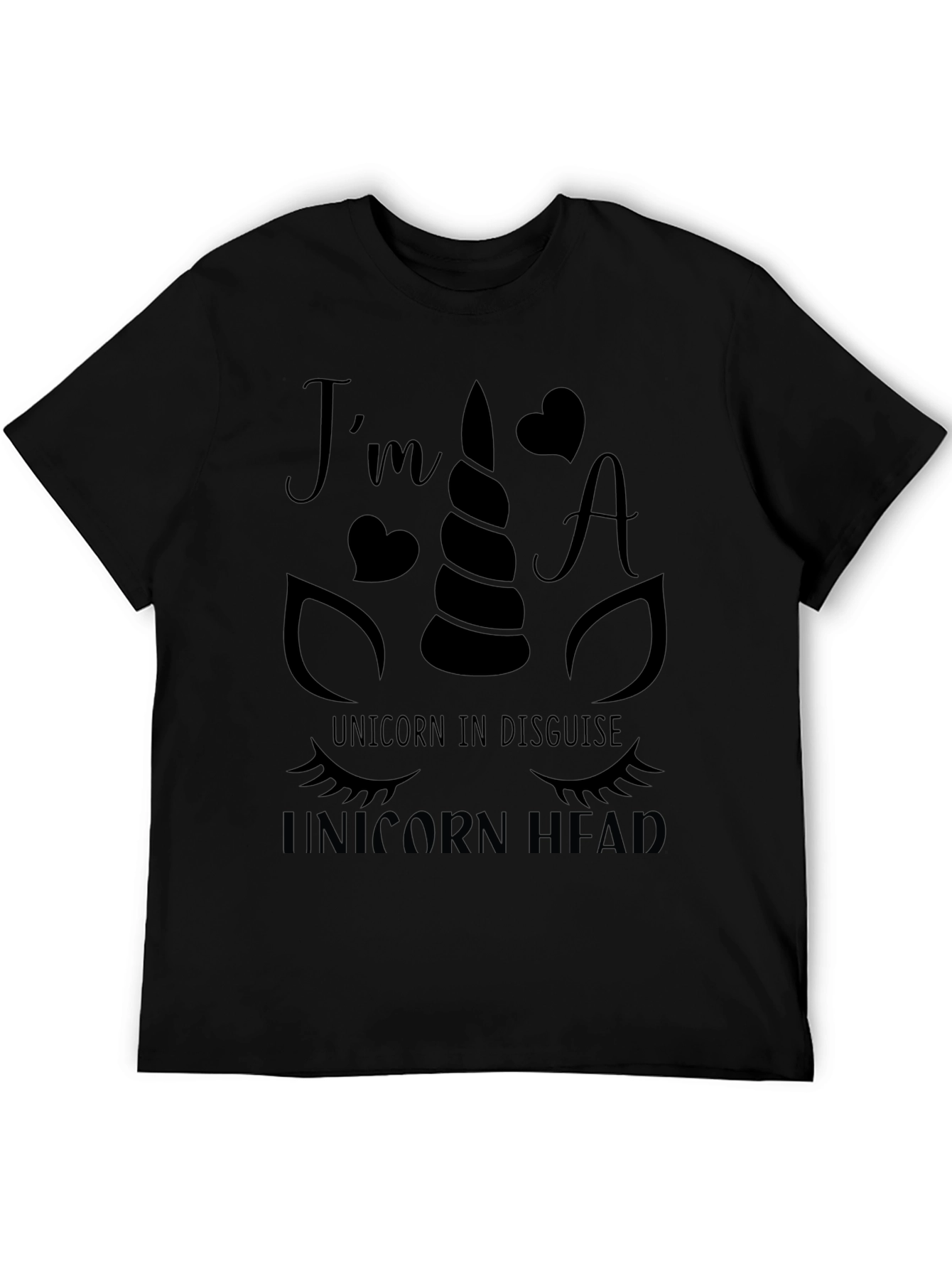 Black I'm a Unicorn in Disguise Graphic T-Shirt view 5