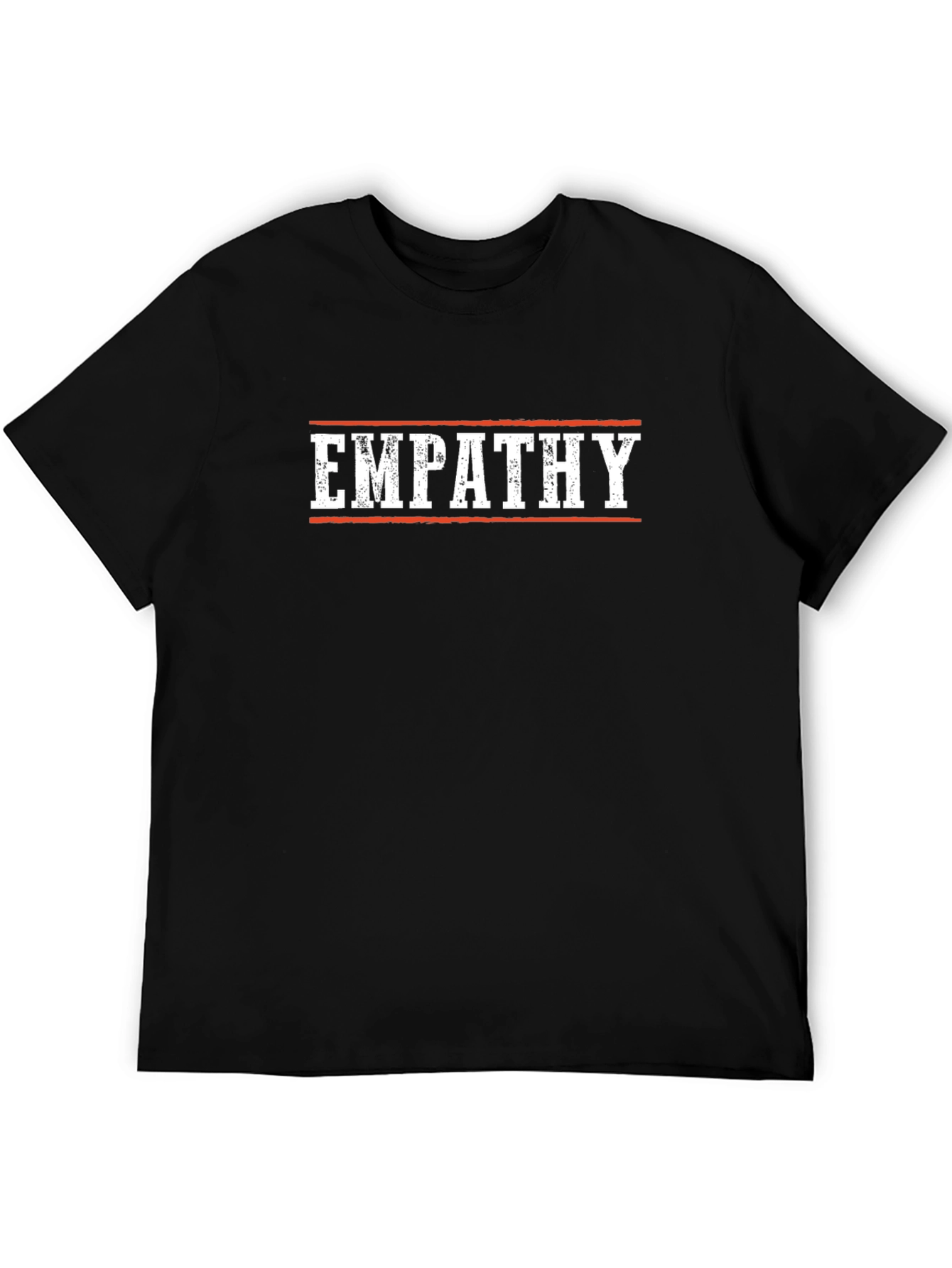 Black Empathy T-Shirt - Black Crew Neck Casual Tee view 5