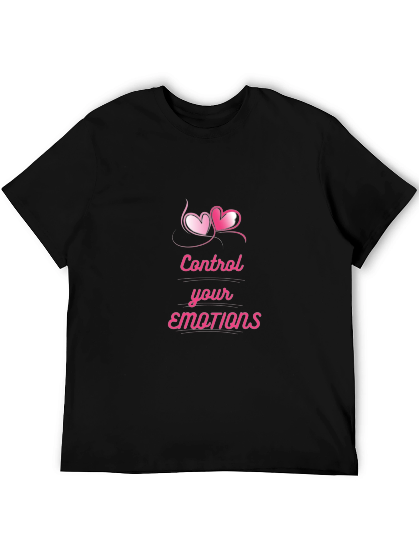 Black Control Your Emotions Graphic Tee - Heart Design view 5