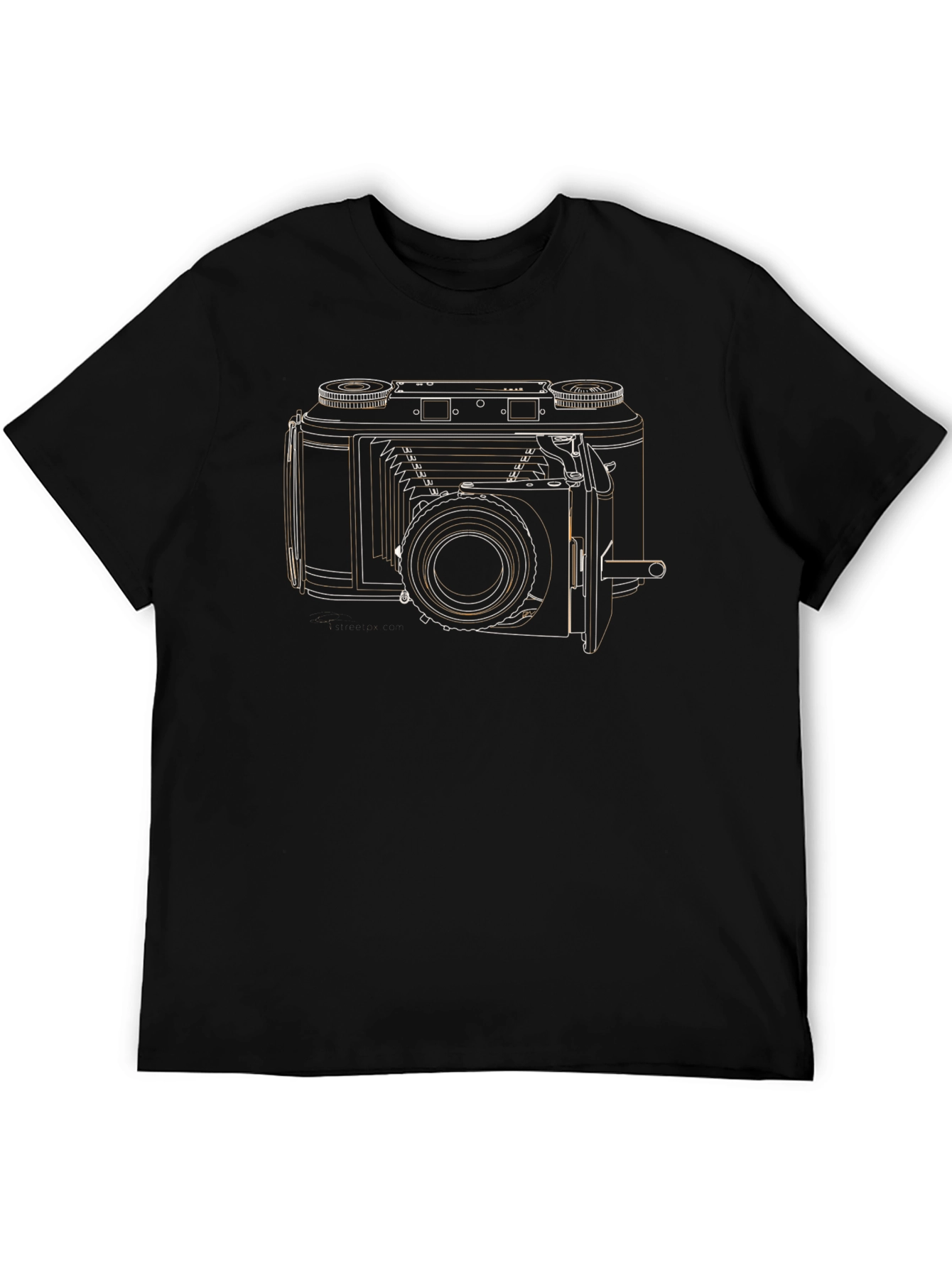 Black Vintage Camera Outline T-Shirt - Photographer's Tee view 5