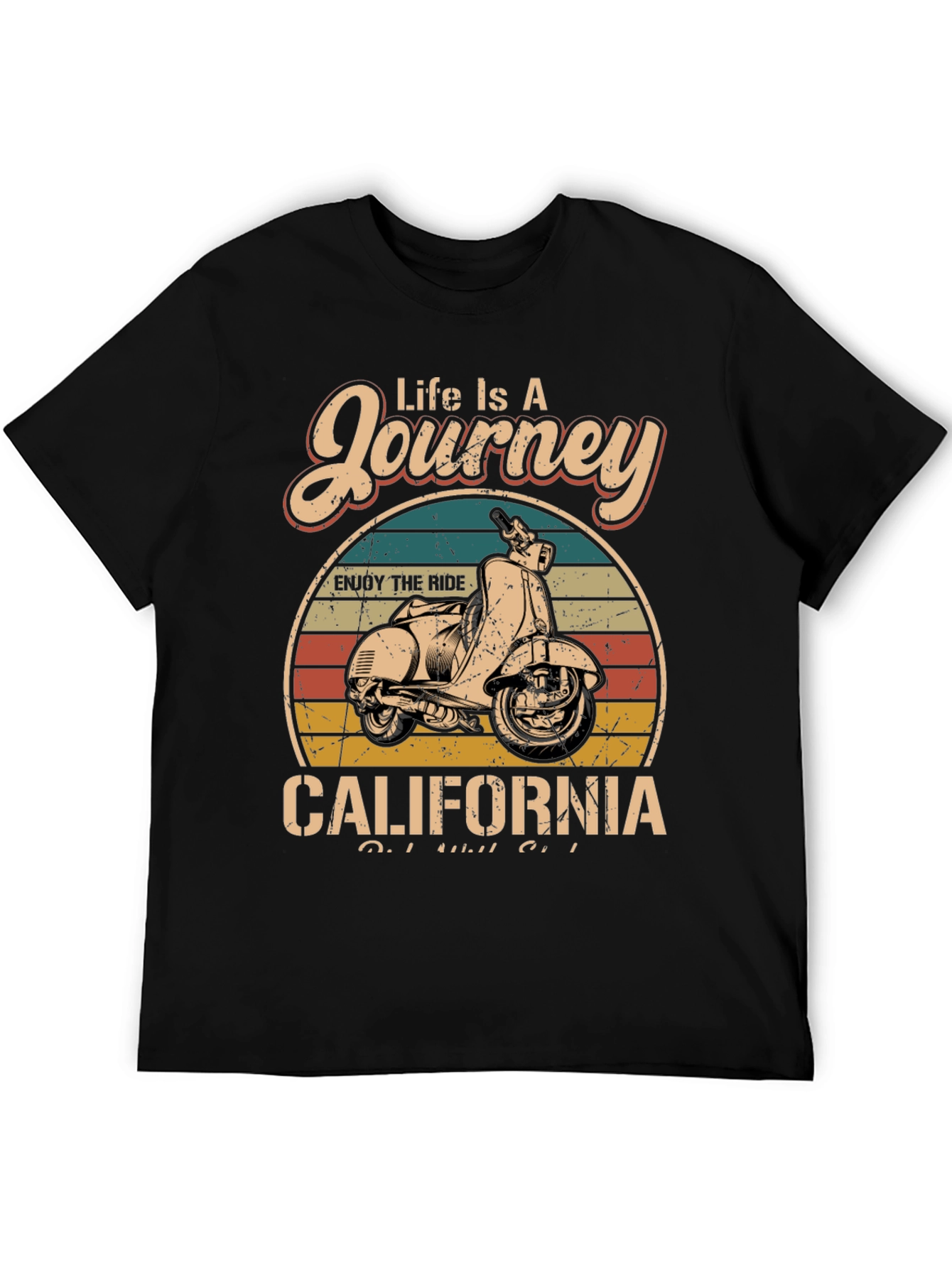 Black Vintage California Scooter T-Shirt view 5