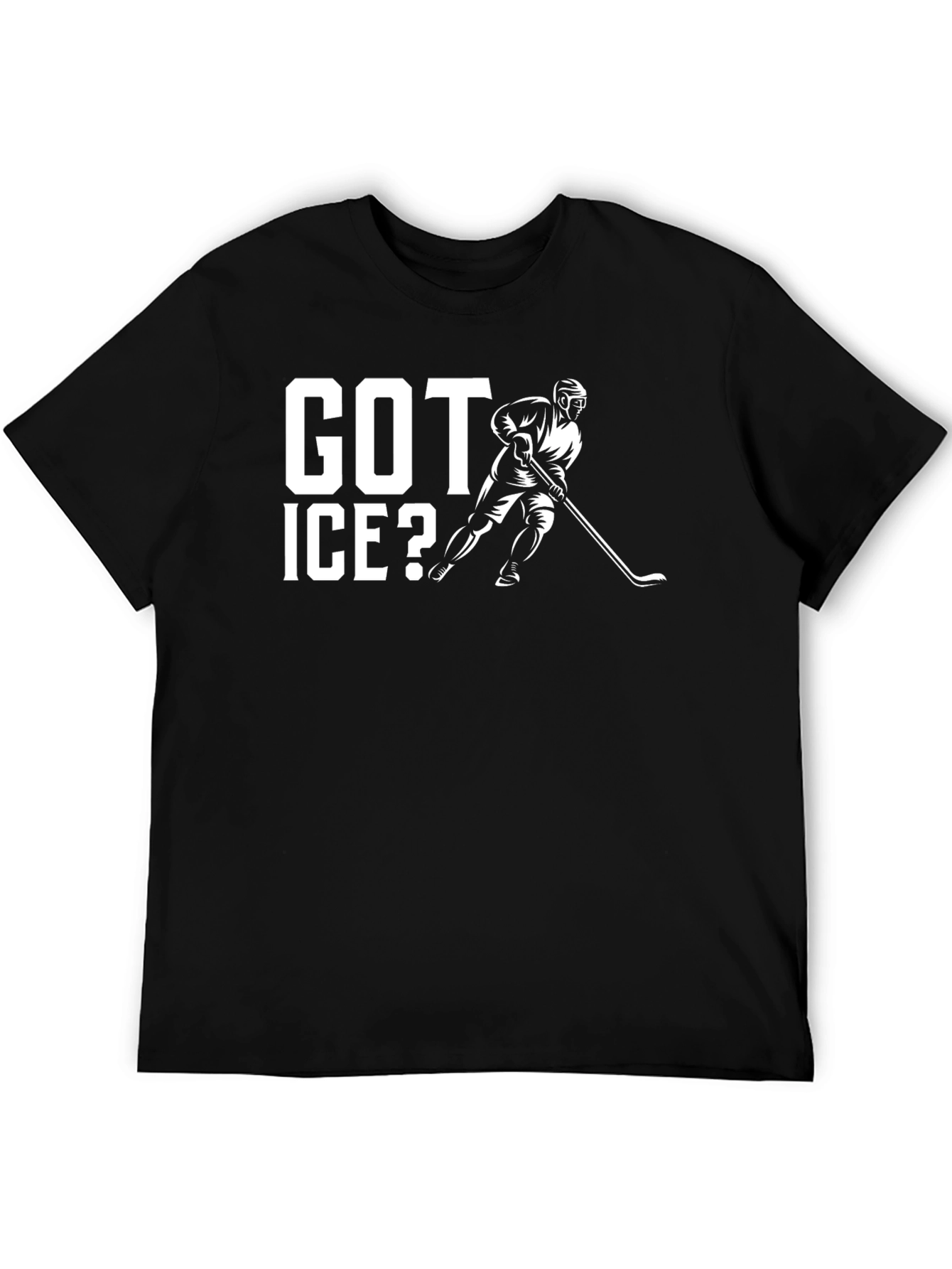 Black Got Ice? Hockey Graphic T-Shirt view 5