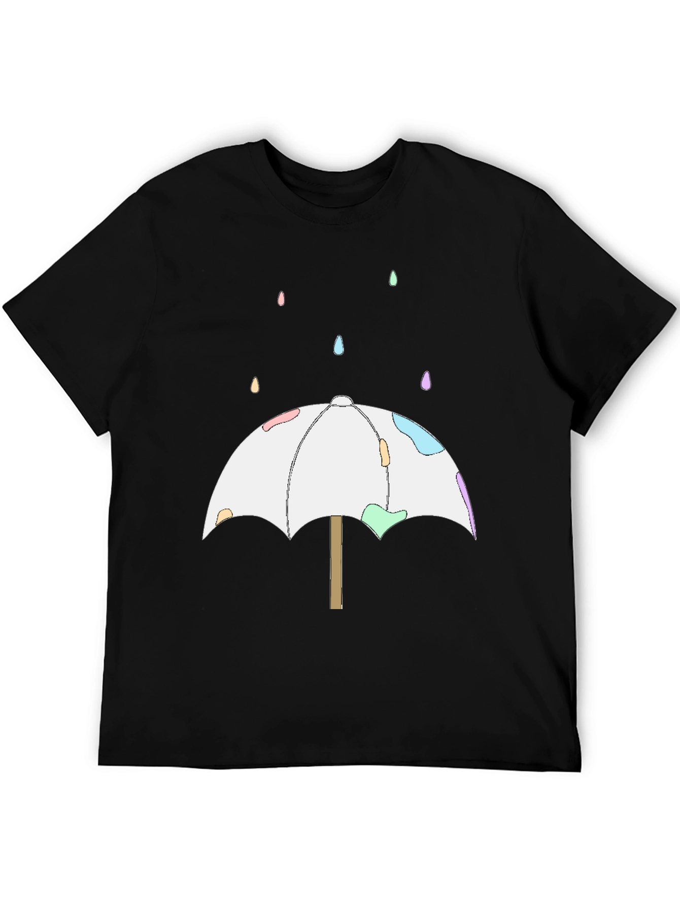Black Cute Umbrella T-Shirt - Black view 5