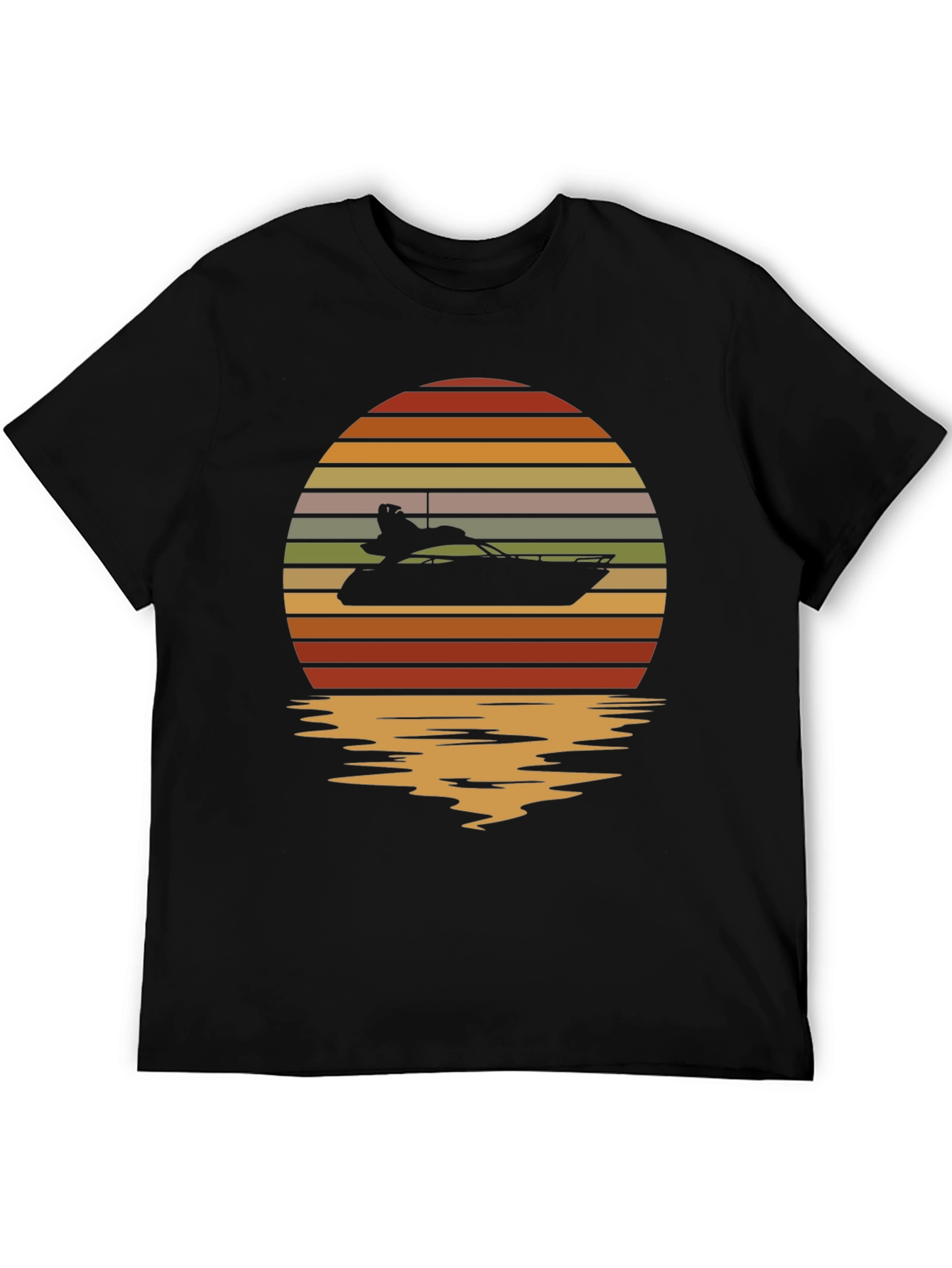 Black Sunset Yacht T-Shirt - Retro Boating Tee view 5