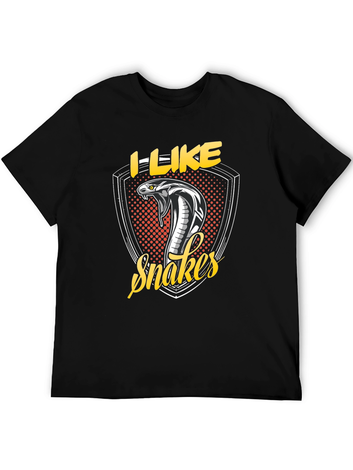 Black I Like Snakes Graphic Tee - Black view 5