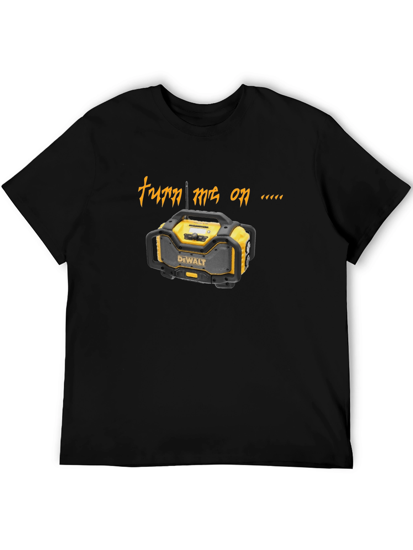 Black Turn Me On Radio Graphic Tee - Novelty Shirt view 5