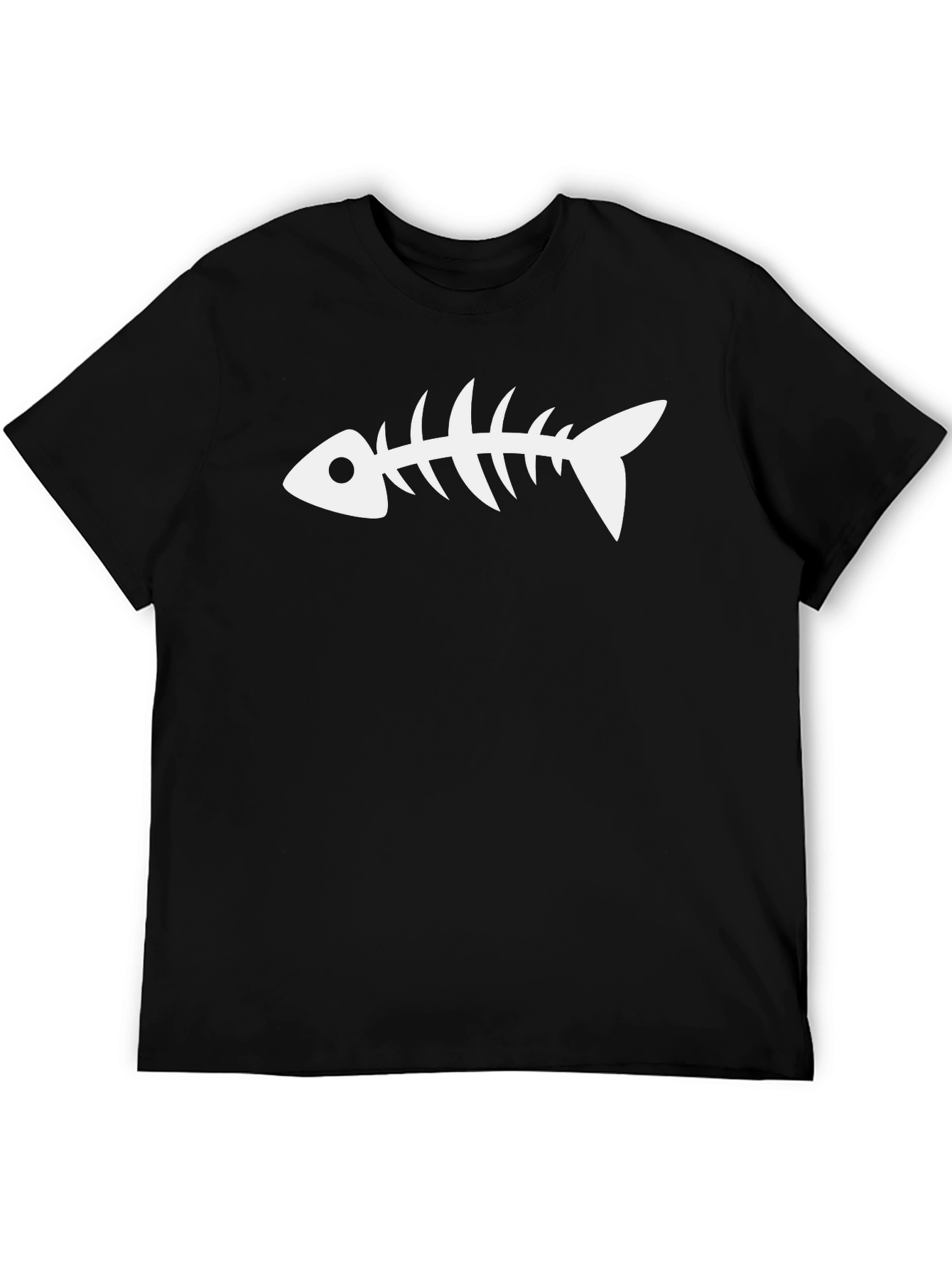 Black Fishbone Graphic Tee - Black Casual T-Shirt view 5