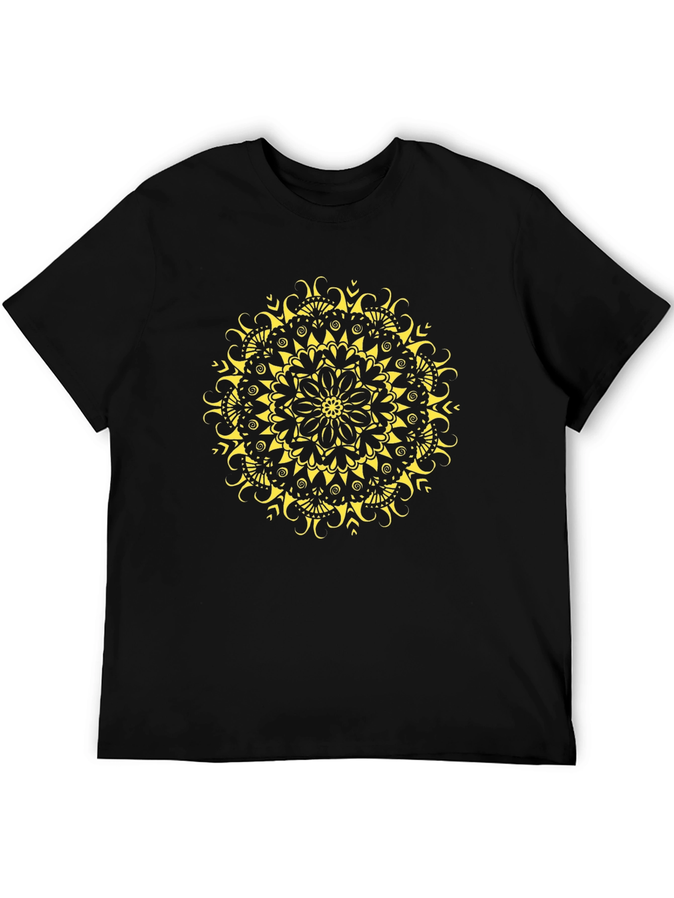 Black Mandala Graphic Black T-Shirt - Unique Design view 5