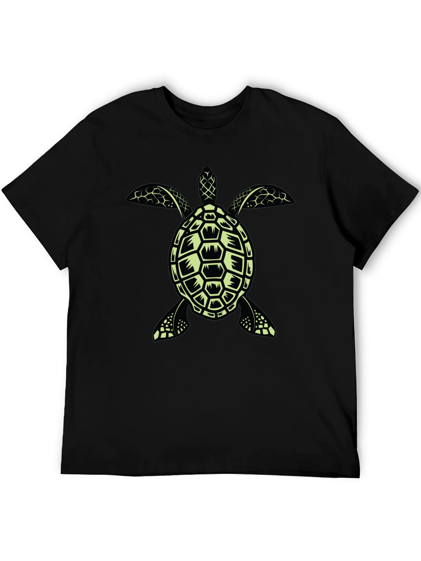Black Turtle Graphic Tee - Black Cotton T-Shirt view 5
