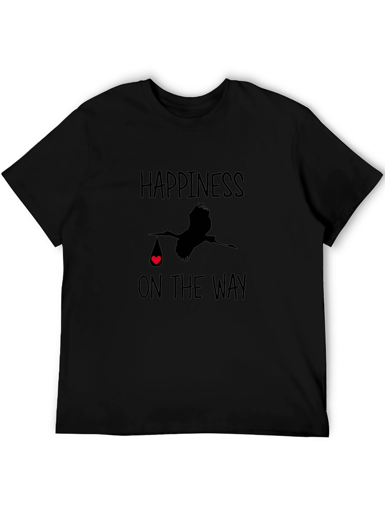 Black Happiness On The Way Stork Graphic T-Shirt view 5
