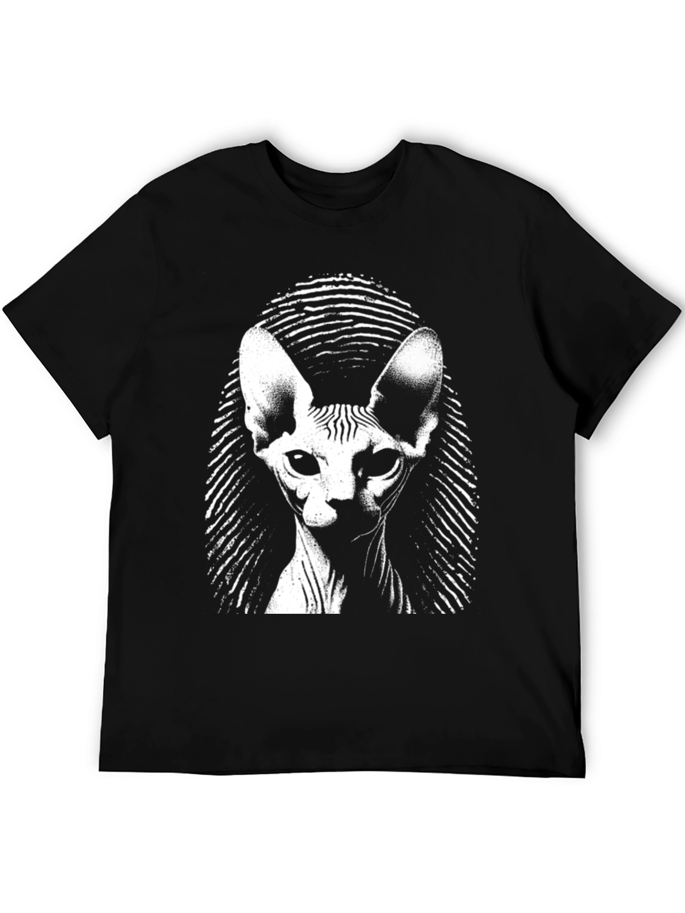 Black Sphynx Cat Graphic Tee - Black view 5