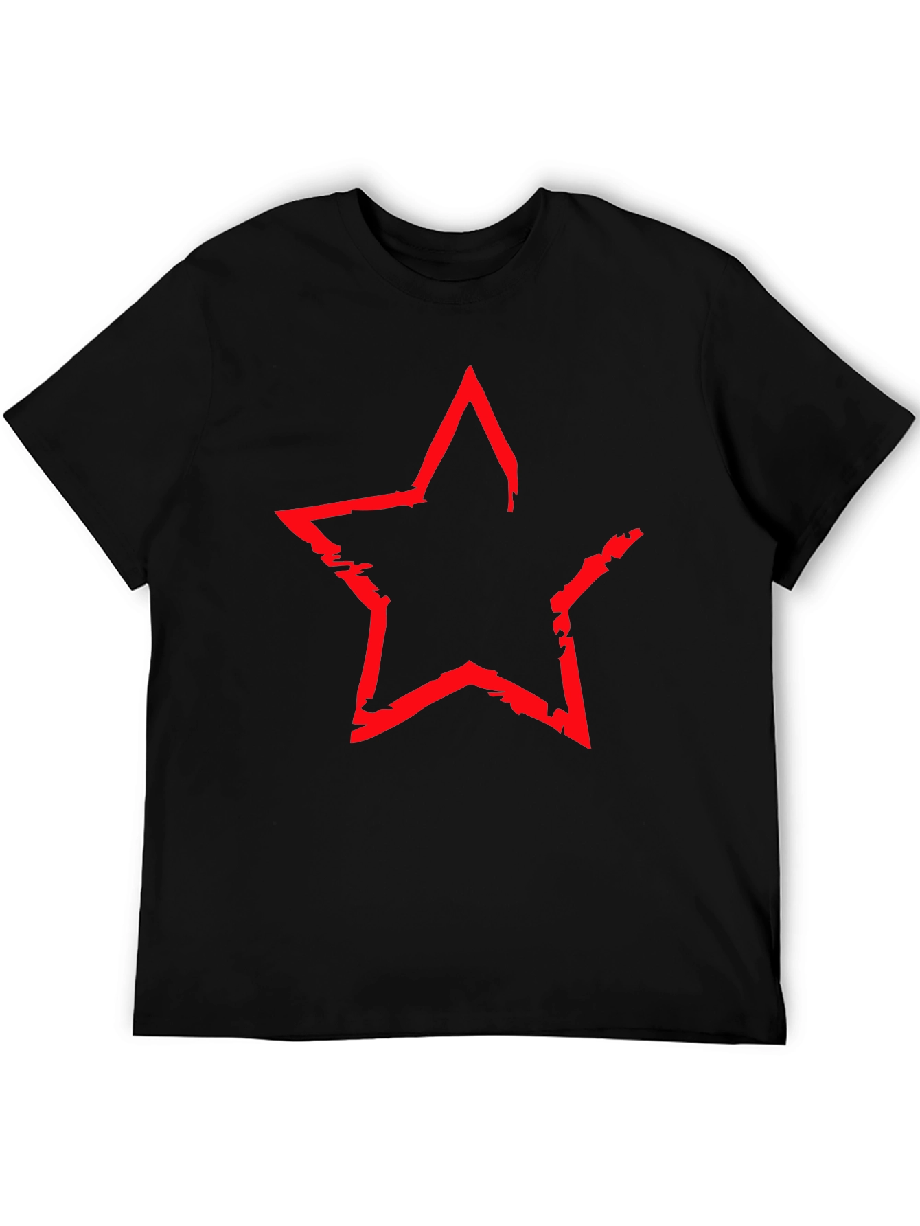 Black Red Star Graphic Black T-Shirt view 5