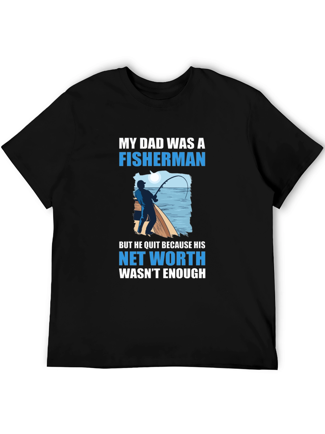 Black Fisherman Dad Joke T-Shirt view 5