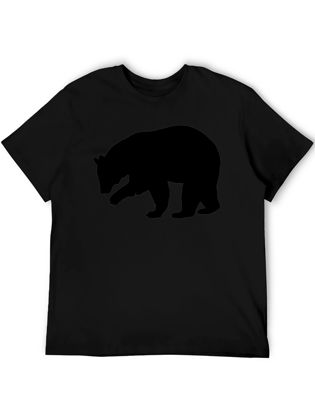 Black Men's Black Bear Silhouette Graphic Tee - Casual Style view 5