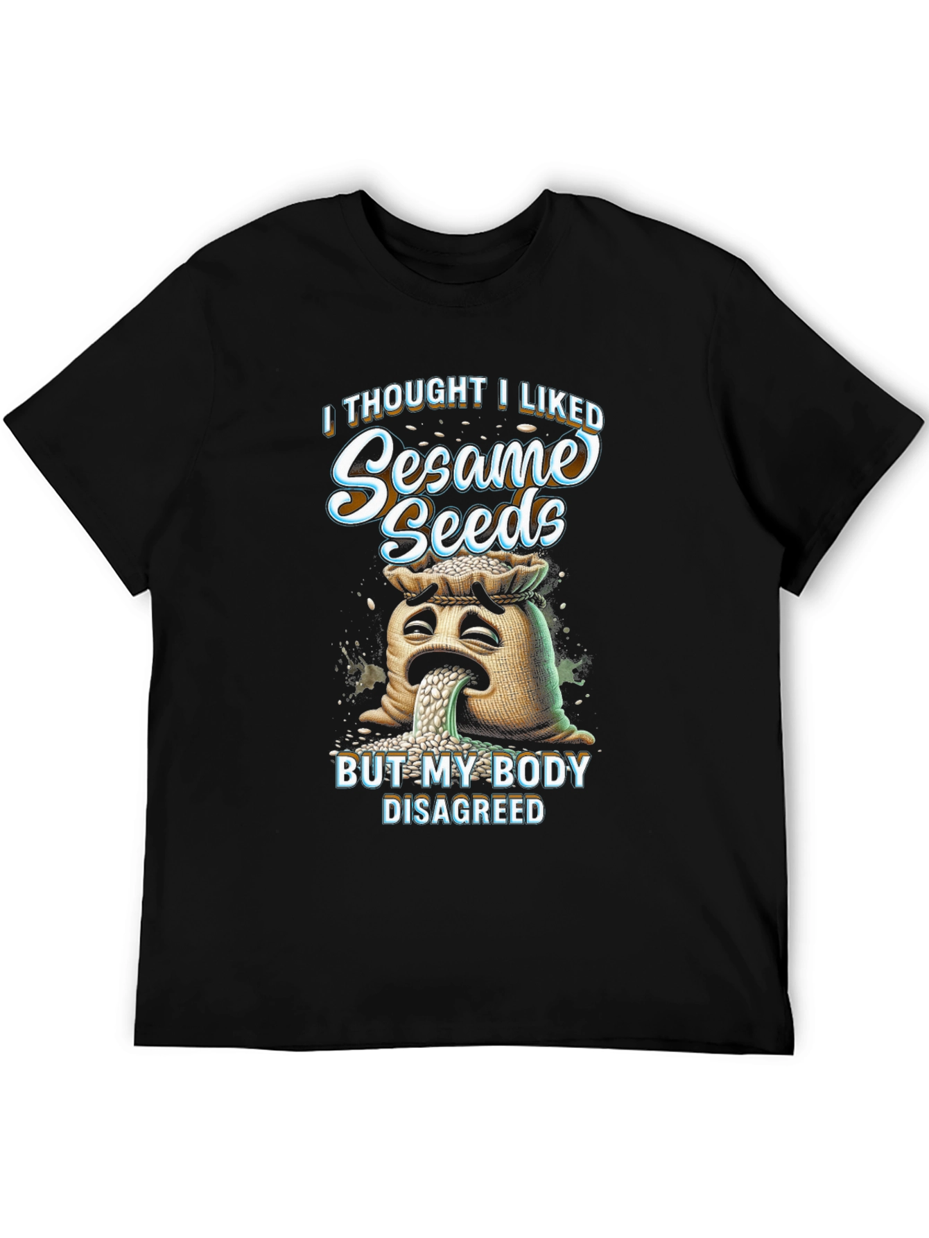 Black Sesame Seed Allergy T-Shirt view 5