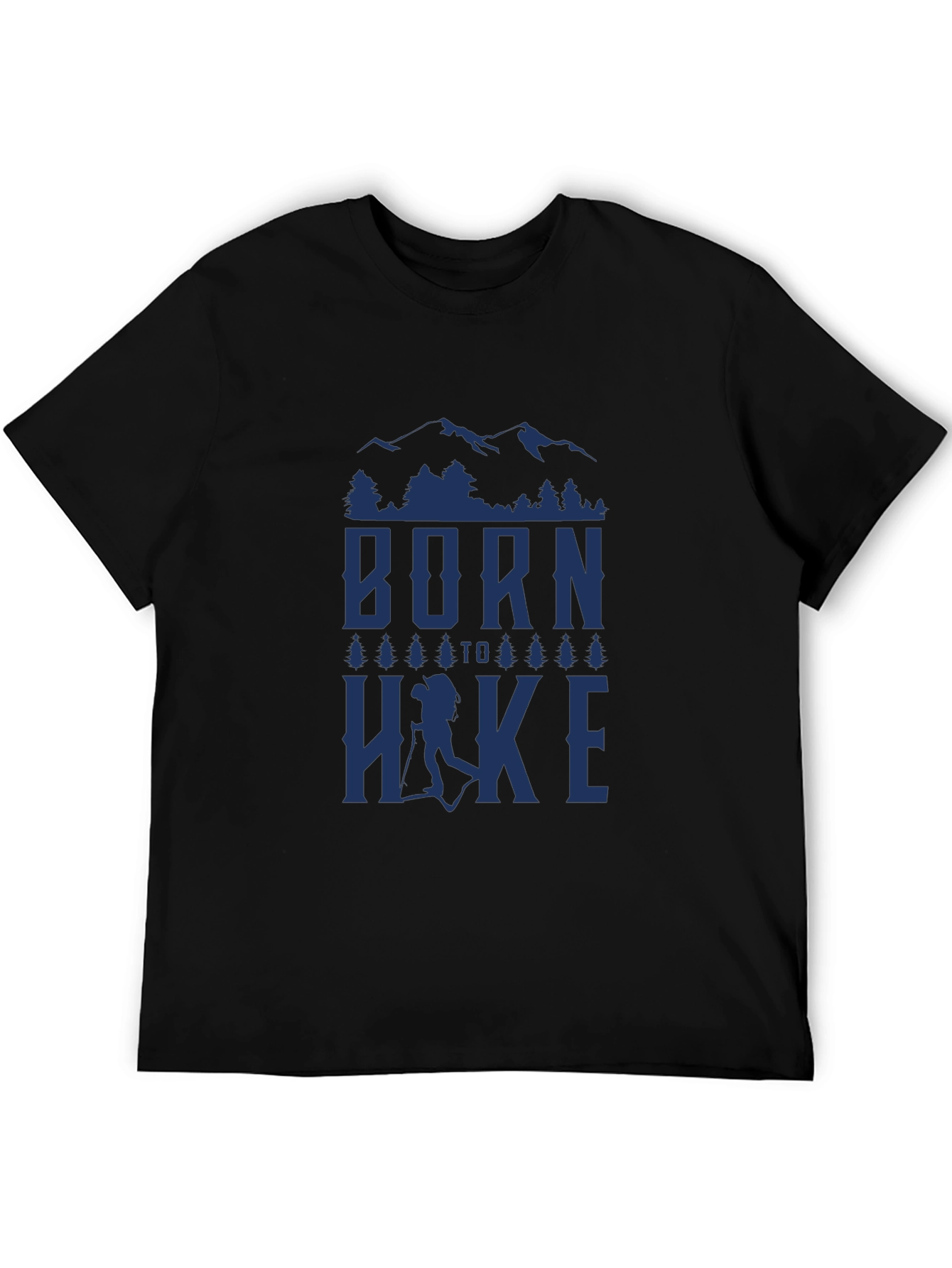 Black Born to Hike Graphic T-Shirt - Nature Adventure Tee view 5