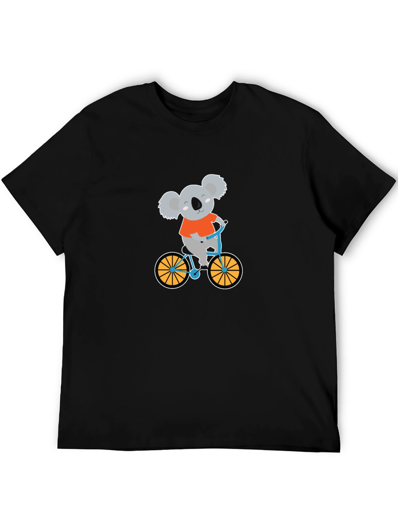 Black Koala Bear on Bike Graphic T-Shirt view 5