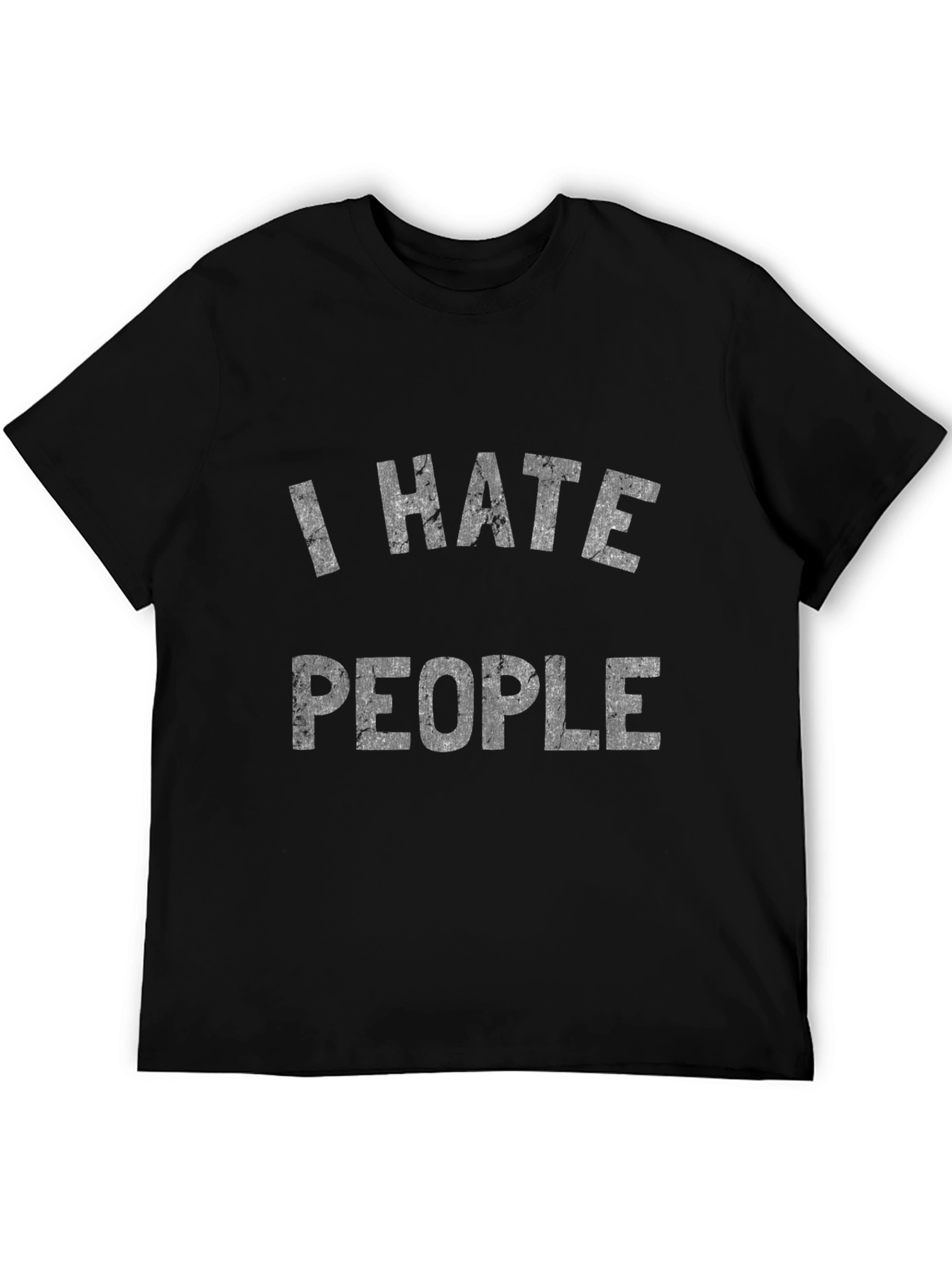 Black I Hate People Graphic Tee - Black Cotton Casual Shirt view 5