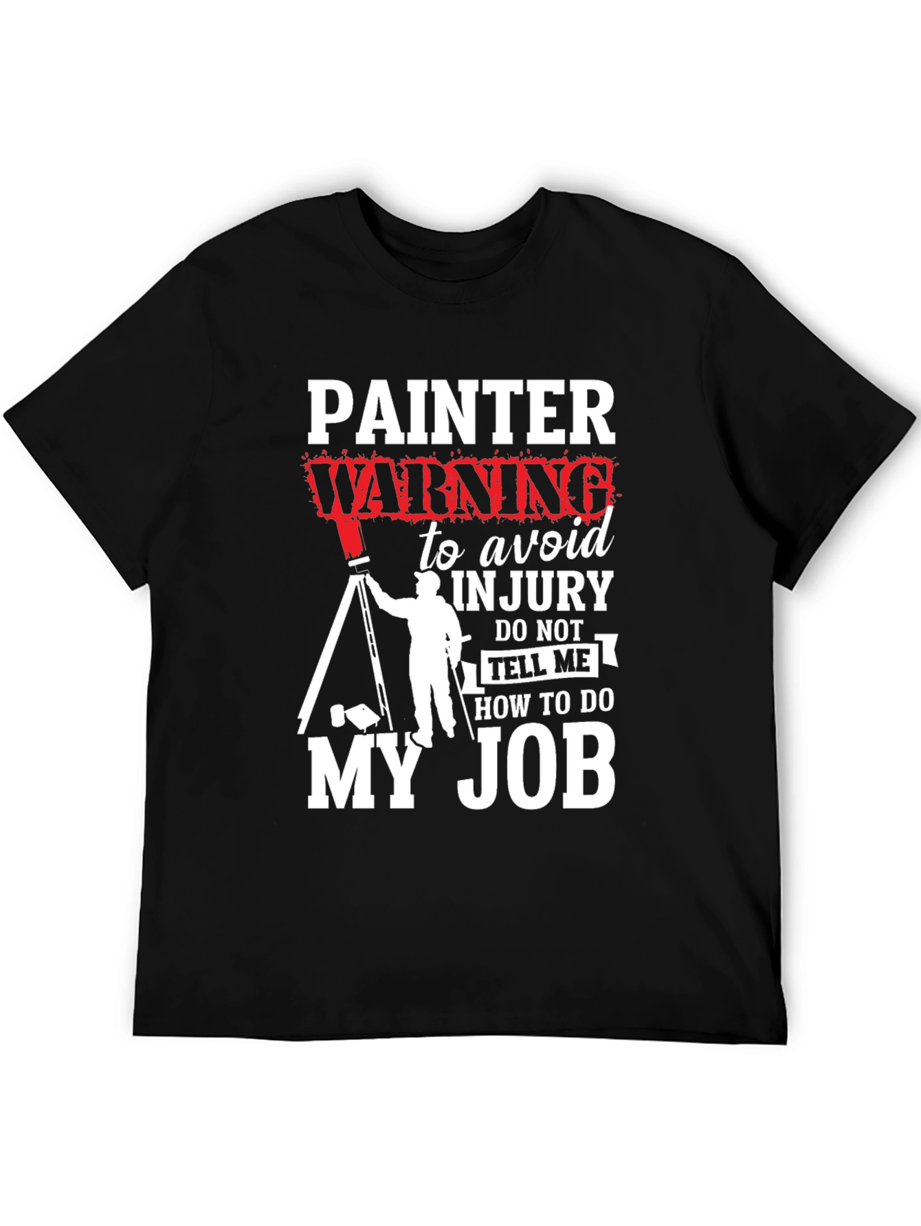 Black Painter Warning Graphic T-Shirt view 5