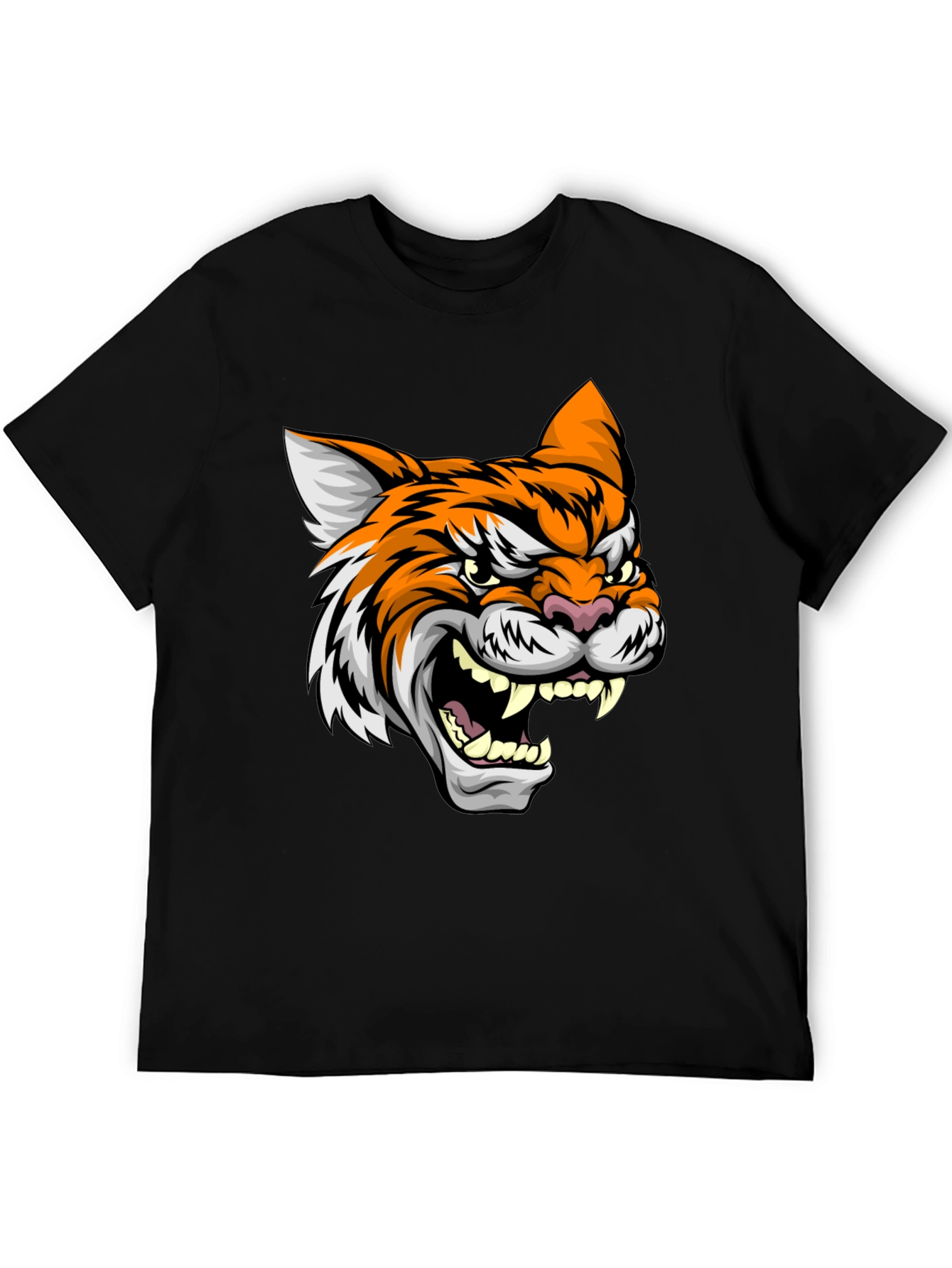 Black Tiger Graphic Black T-Shirt view 5