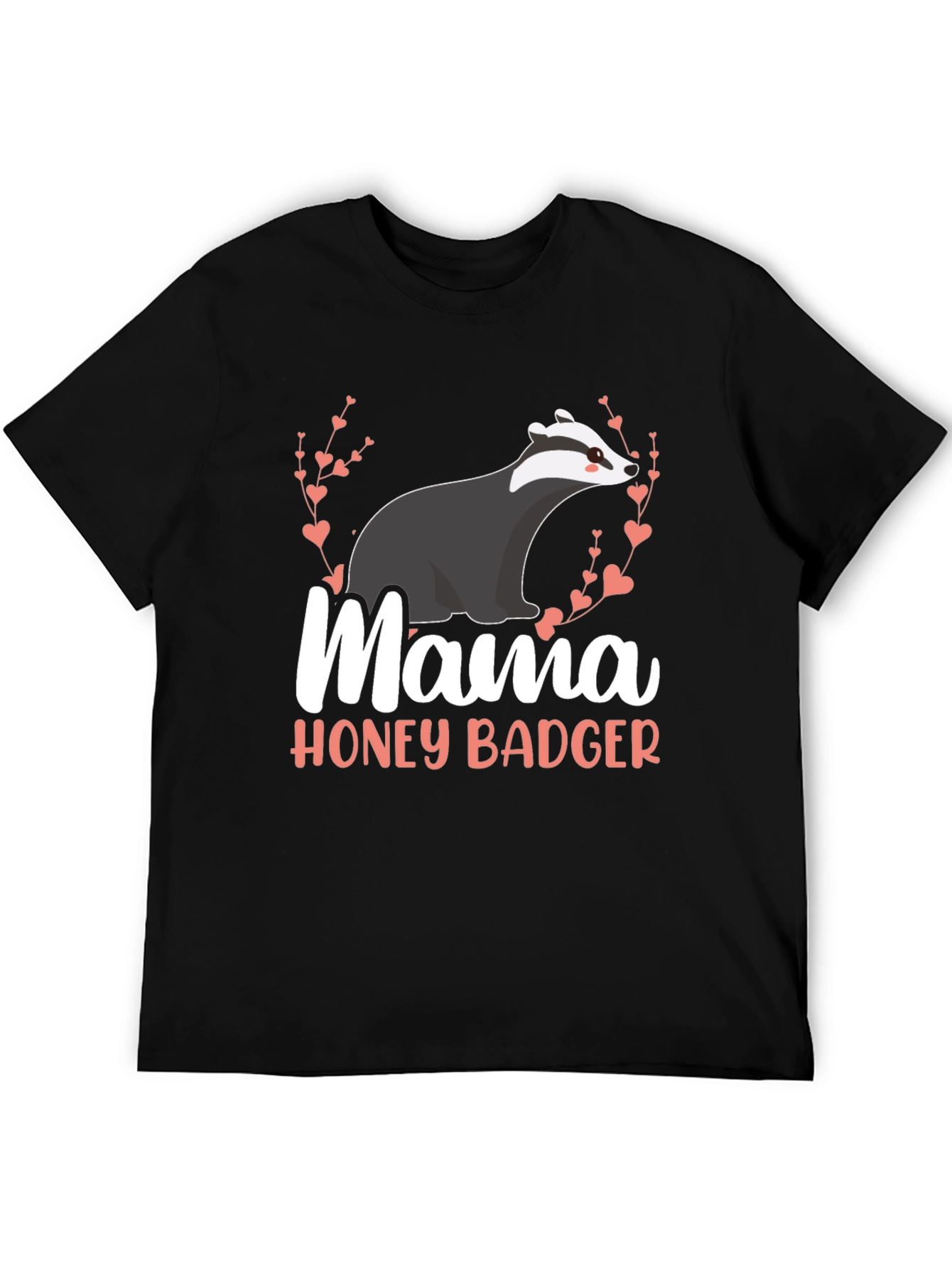 Black Mama Honey Badger T-Shirt - Cute Badger Design view 5