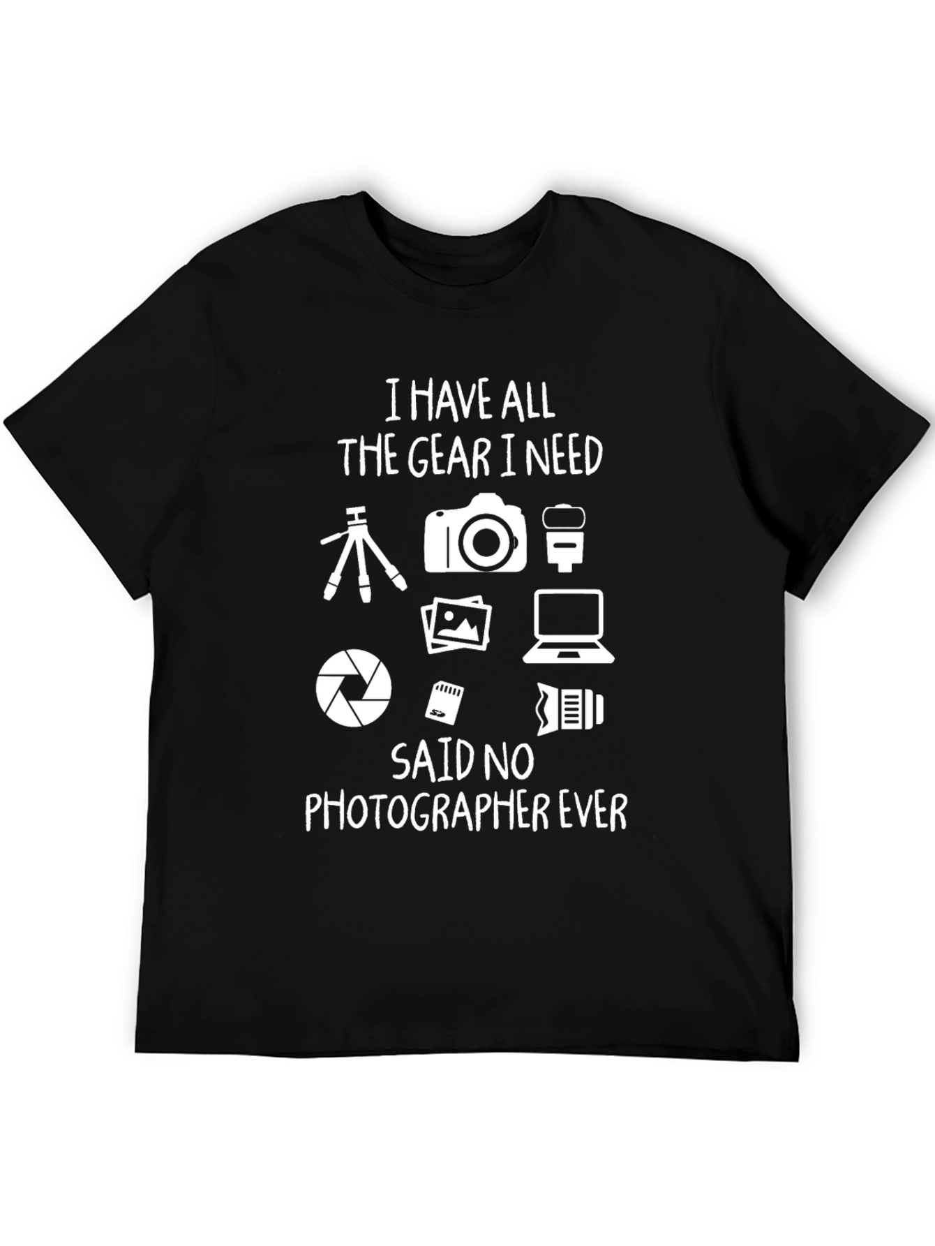 Black Funny Photographer Gear T-Shirt view 5