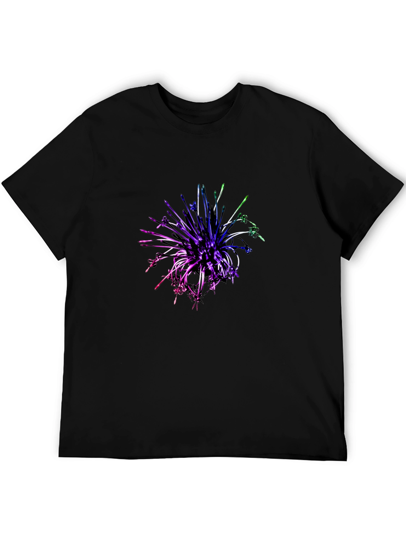 Black Abstract Floral T-Shirt - Black view 5