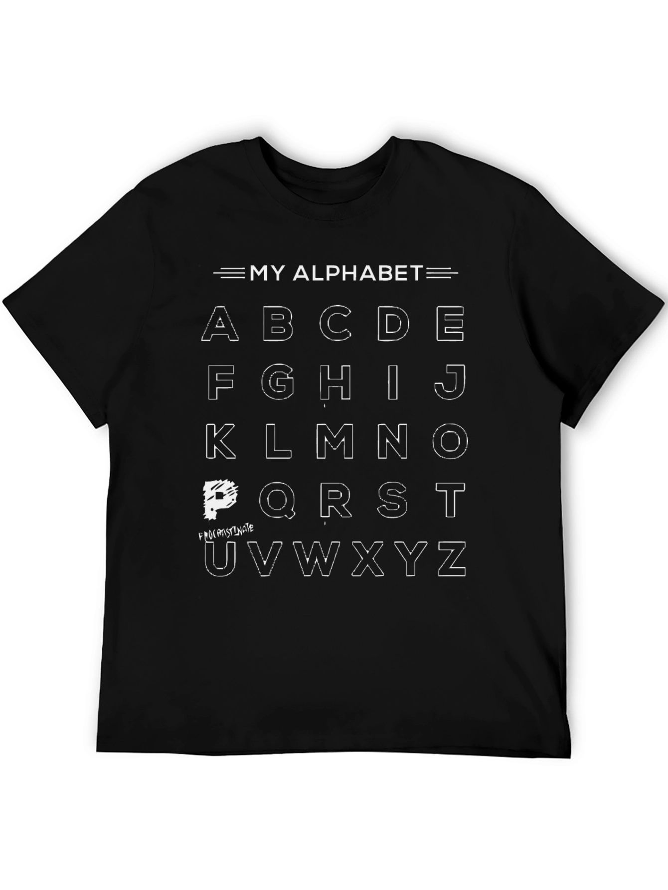 Black My Alphabet T-Shirt - Fun Graphic Tee view 5