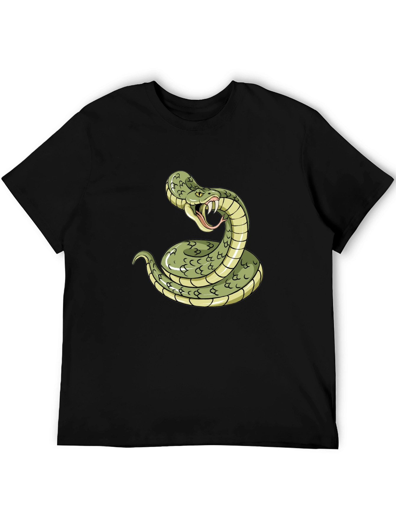 Black Snake Graphic Tee - Black Cotton T-Shirt view 5