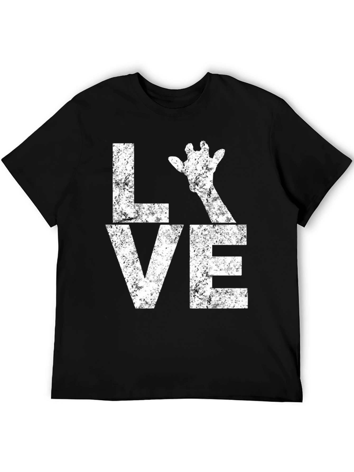 Black Love Giraffe Graphic Tee - Black Cotton Blend view 5