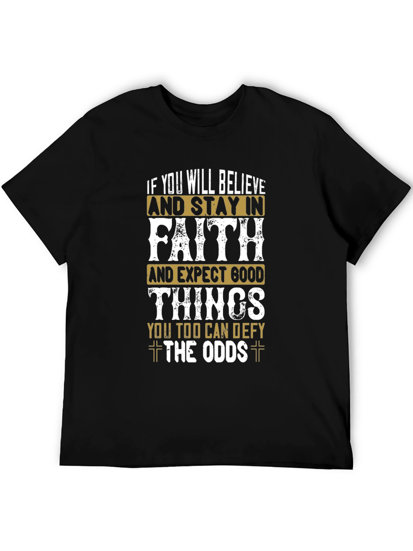 Black Faith Over Odds Graphic Tee - Believe & Defy view 5