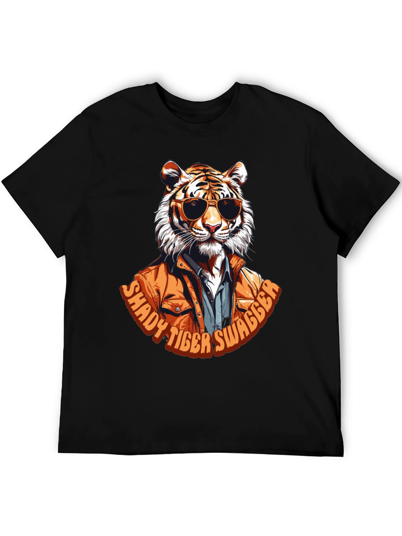Black Shady Tiger Swagger T-Shirt view 5