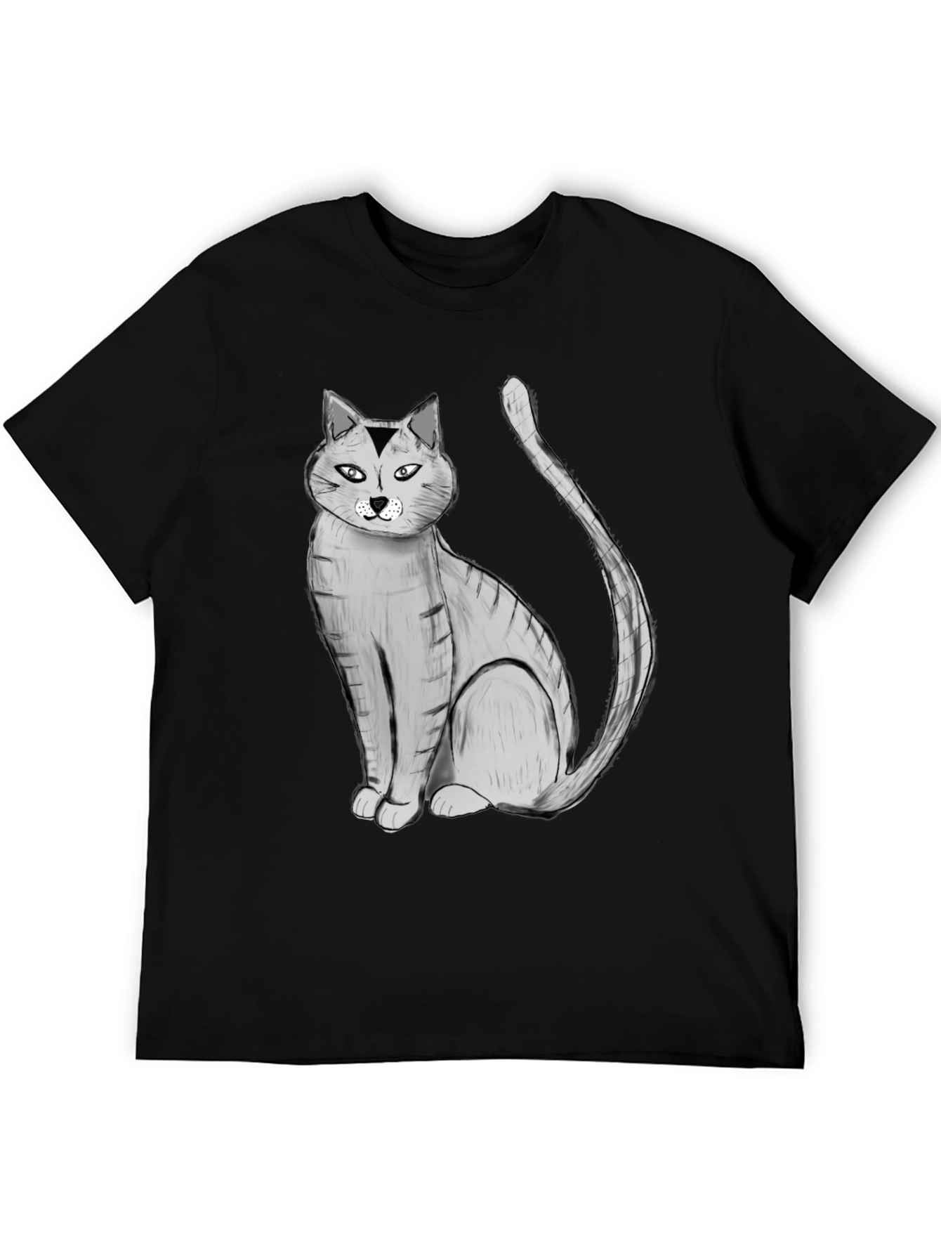 Black Black Cat Graphic Tee - Unisex Cotton Blend T-Shirt view 5
