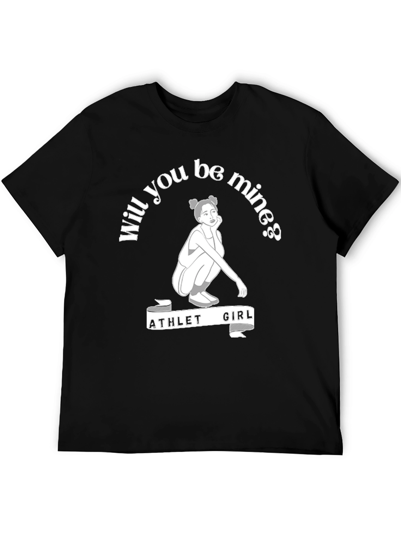 Black Athlete Girl Will You Be Mine T-Shirt view 5