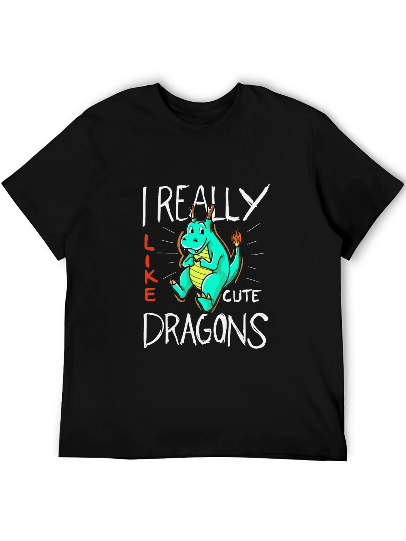 Cute Dragon Graphic Tee - 'I Really Like Cute Dragons' T-Shirt - 5